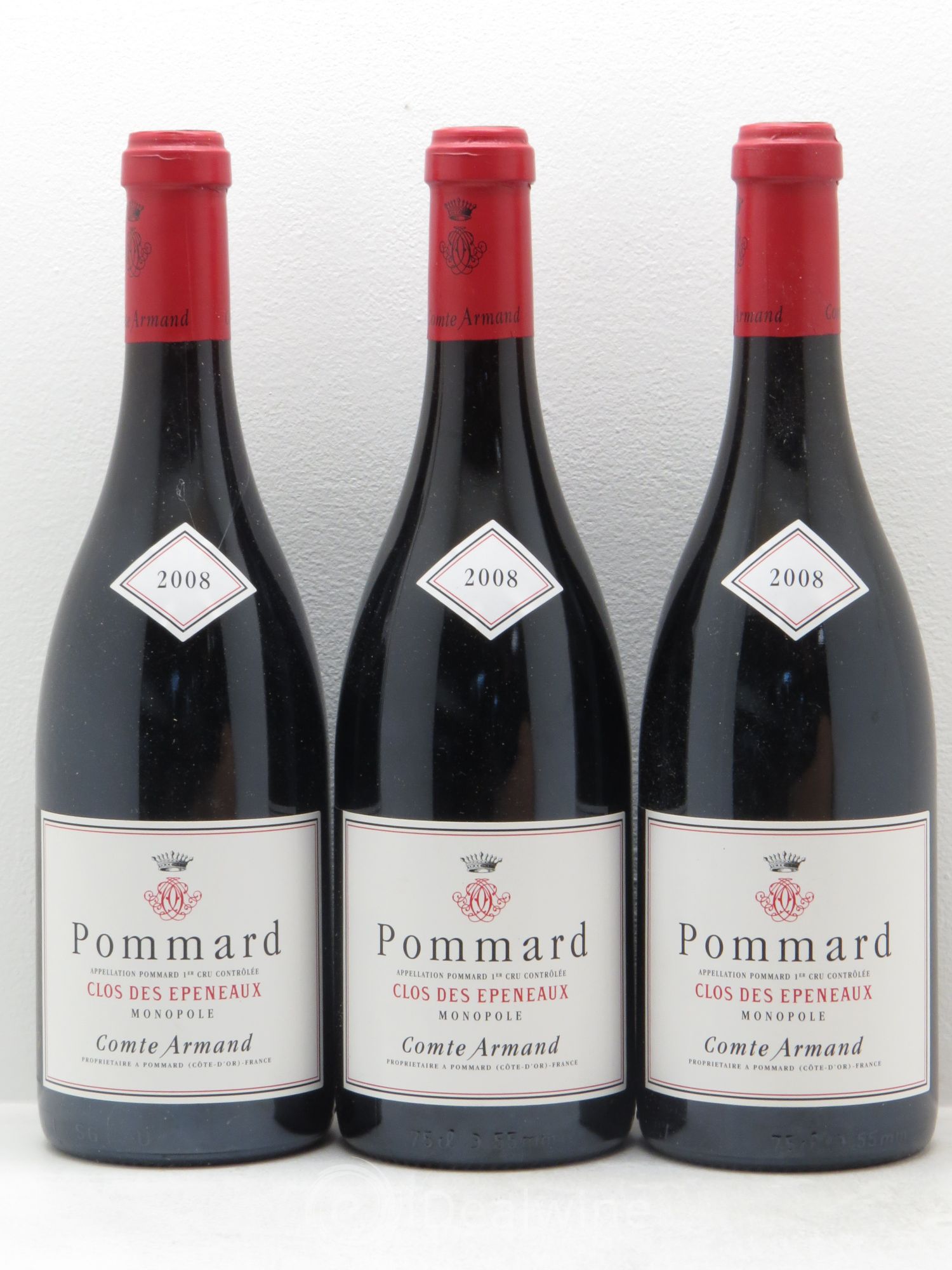 Pommard 1er Cru Clos des Epeneaux Comte Armand 2008 - Lot de 3 bouteilles - 0