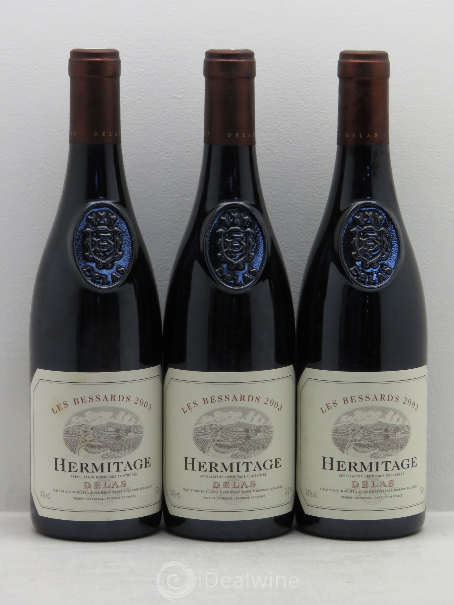 Hermitage Les Bessards Delas Frères 2003 - Lot de 3 bouteilles - 0