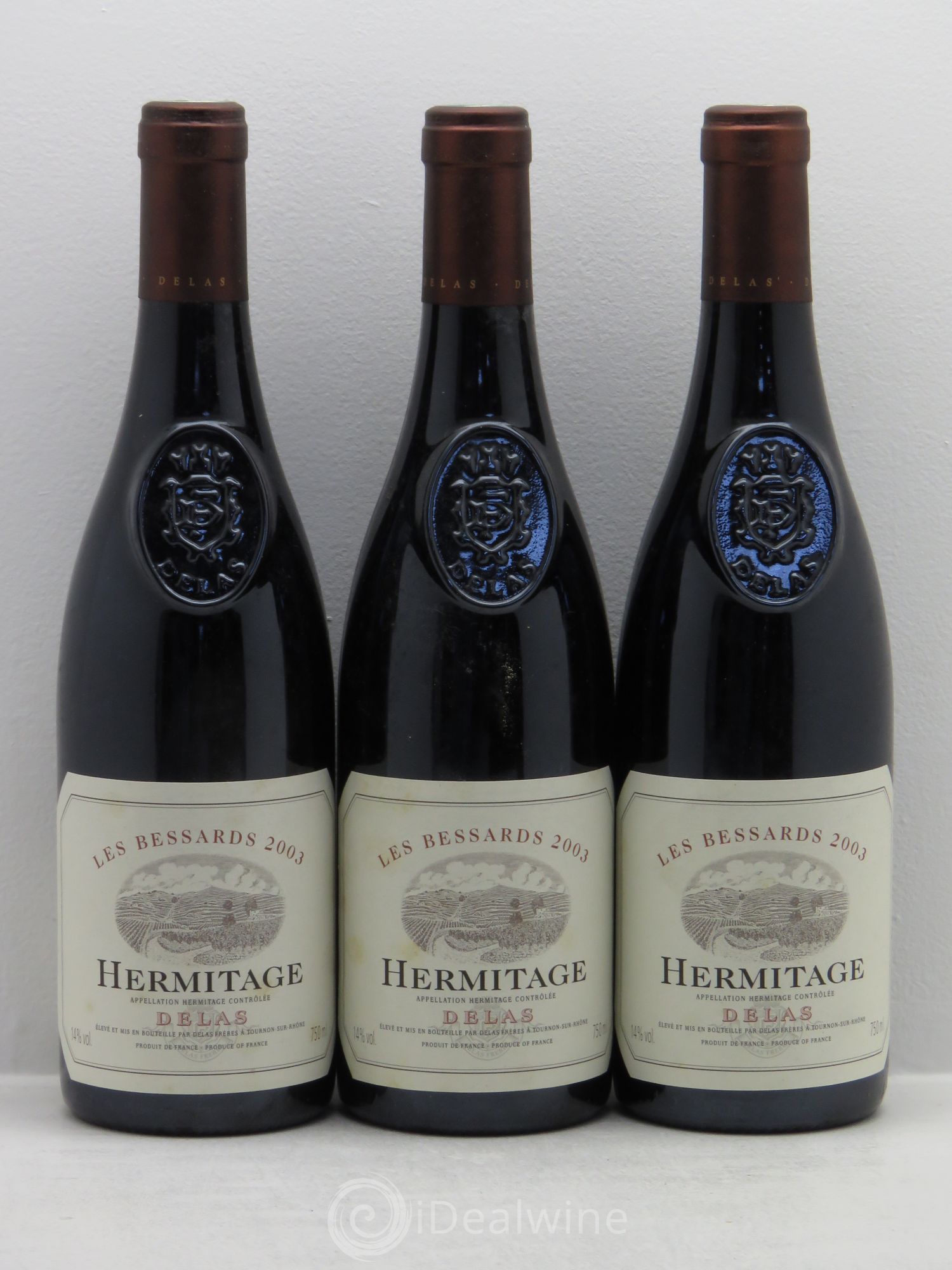 Hermitage Les Bessards Delas Frères 2003 - Lot de 3 bouteilles - 0