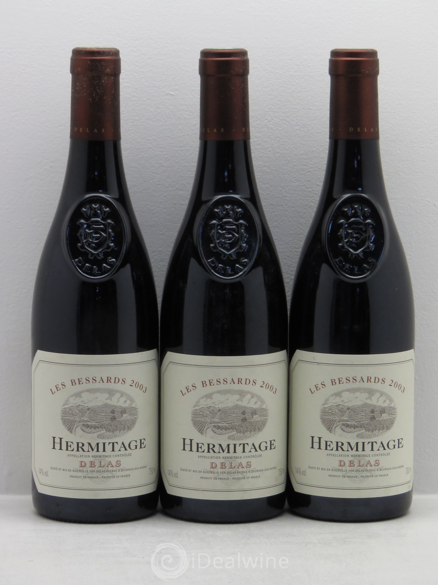 Hermitage Les Bessards Delas Frères 2003 - Lot de 3 bouteilles - 0