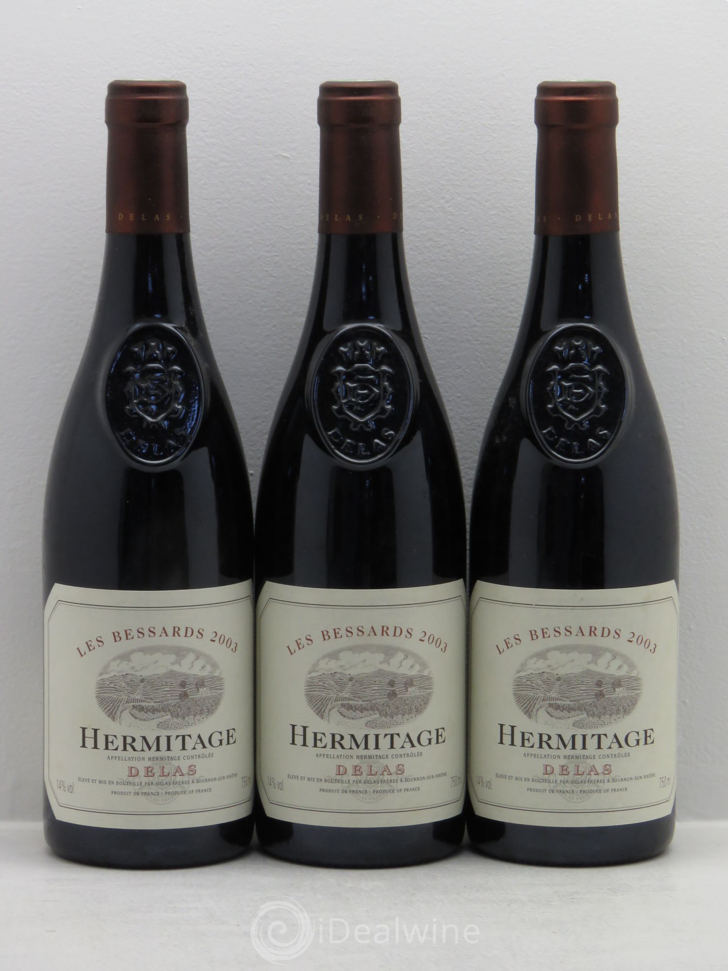 Hermitage Les Bessards Delas Frères 2003 - Lot de 3 bouteilles - 0