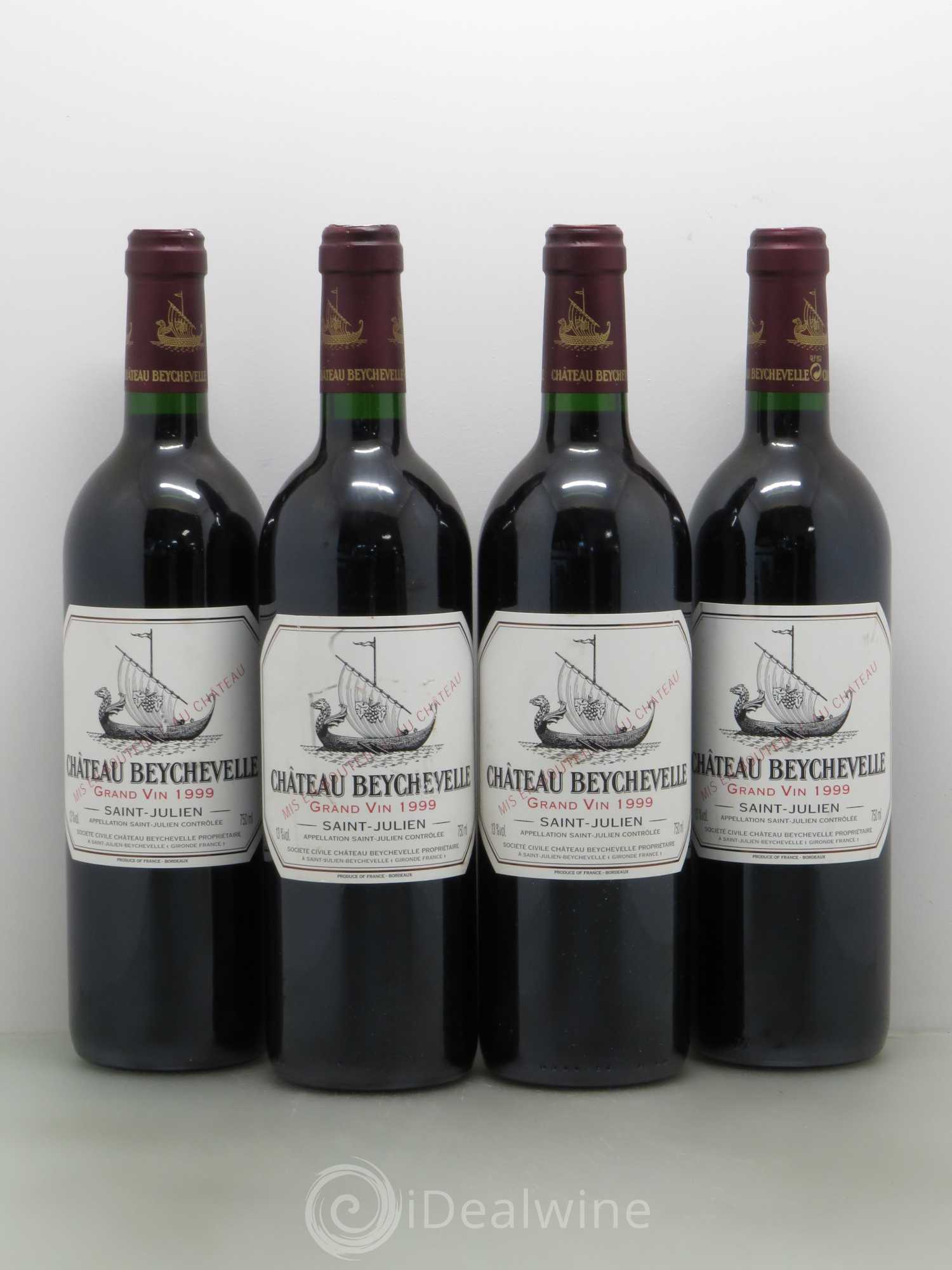 Château Beychevelle 4ème Grand Cru Classé 1999 - Lot de 4 bouteilles - 0