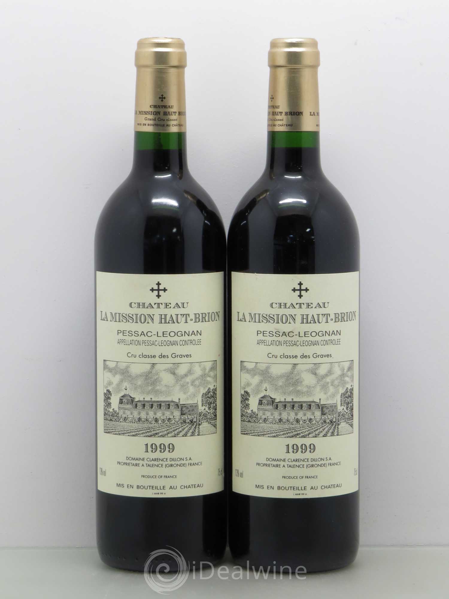 Château la Mission Haut-Brion Cru Classé de Graves 1999 - Lot de 2 bouteilles - 0