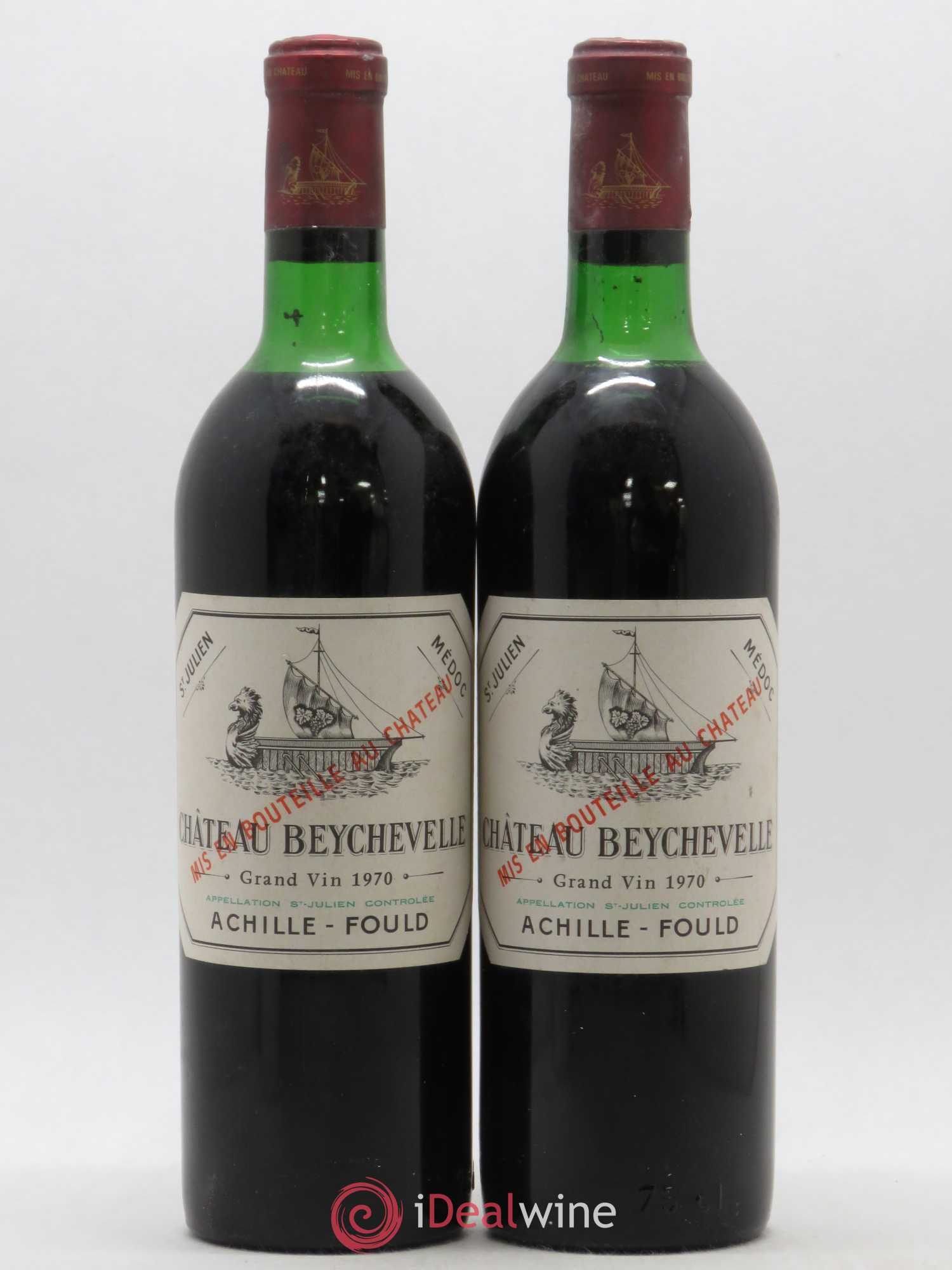 Château Beychevelle 4ème Grand Cru Classé 1970 - Lot de 2 bouteilles - 0