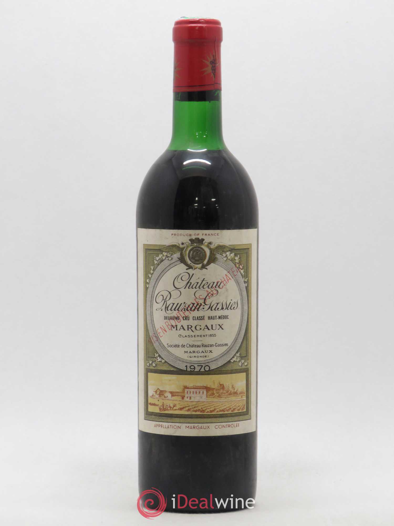 Château Rauzan-Gassies 2ème Grand Cru Classé 1970 - Lot de 1 bouteille - 0
