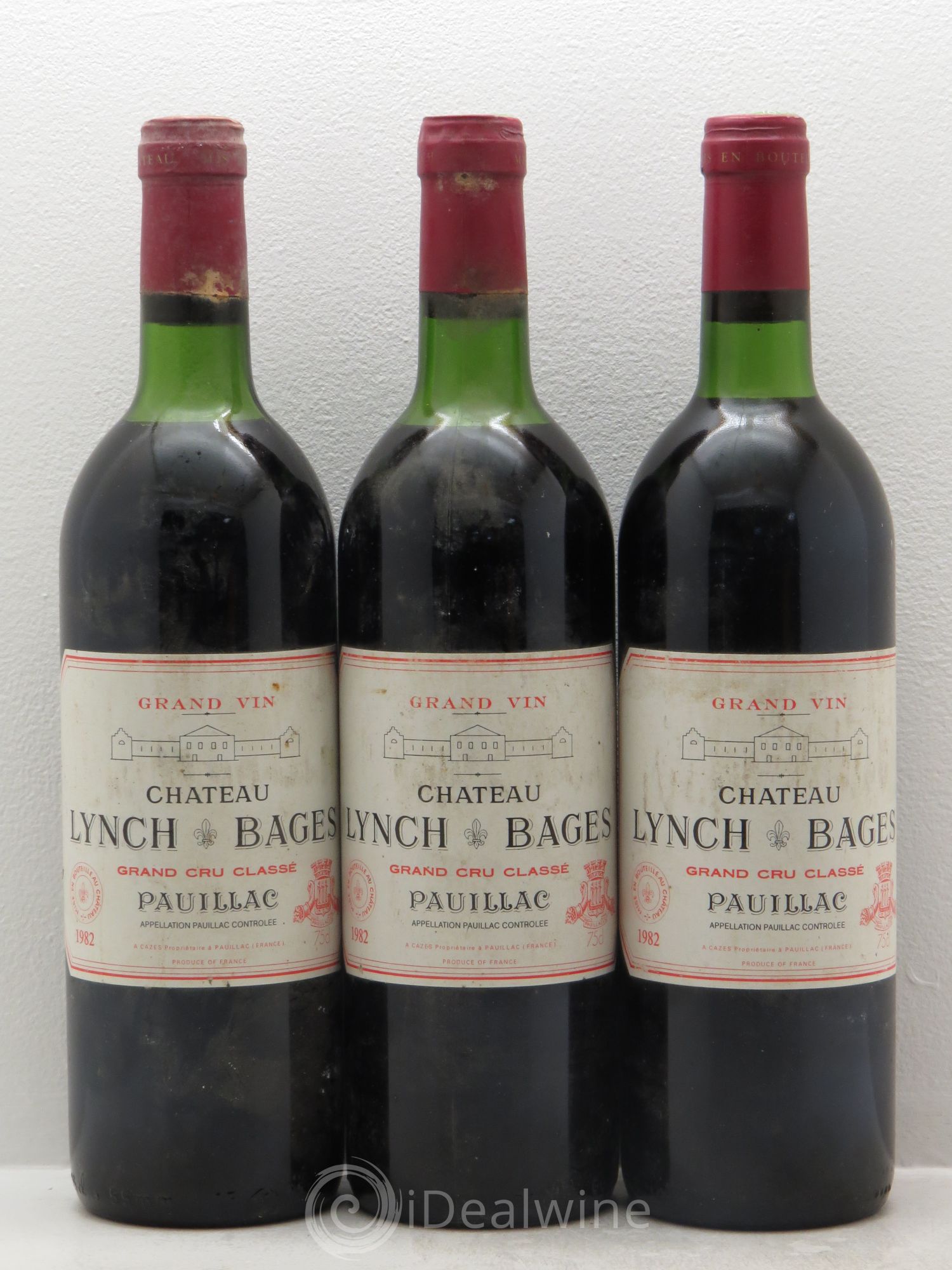Château Lynch Bages 5ème Grand Cru Classé 1982 - Lot de 3 bouteilles - 0