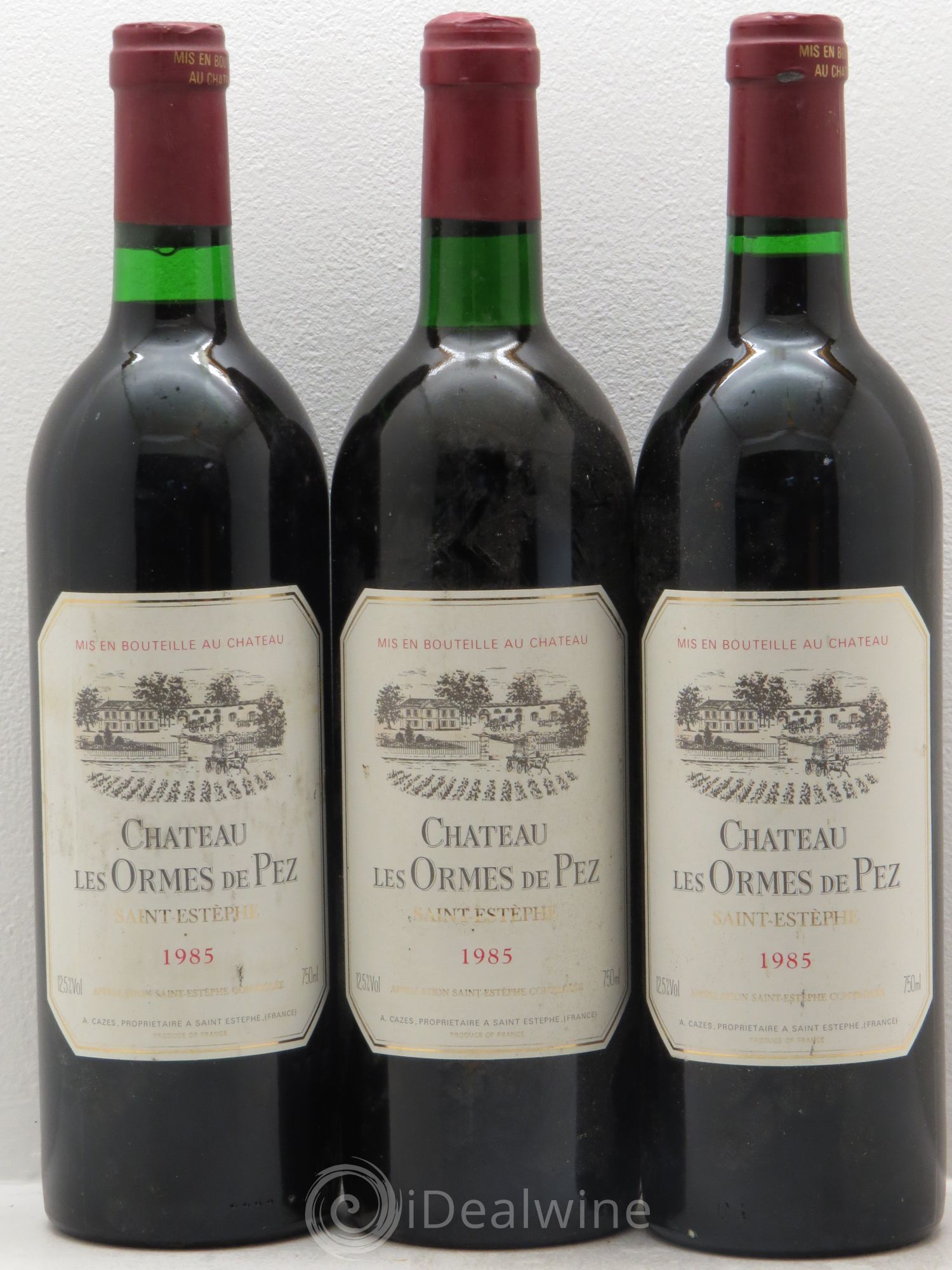 Château les Ormes de Pez 1985 - Lot de 3 bouteilles - 0