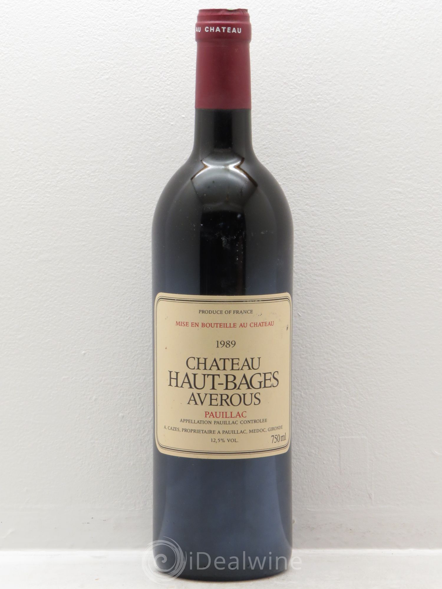 Château Haut Bages Averous Cru Bourgeois 1989 - Lot de 1 bouteille - 0