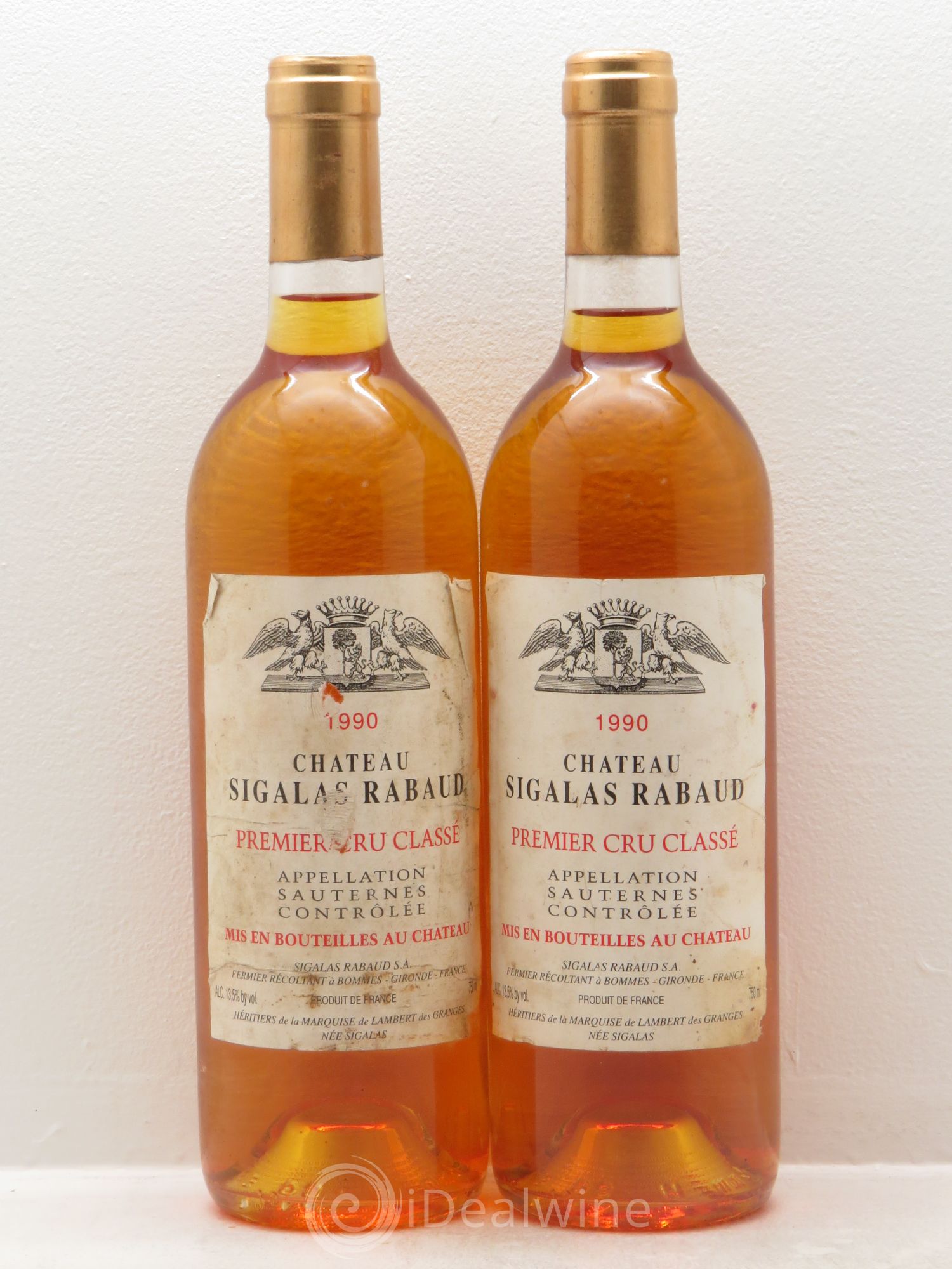 Château Sigalas Rabaud 1er Grand Cru Classé 1990 - Lotto di 2 bottiglie - 0