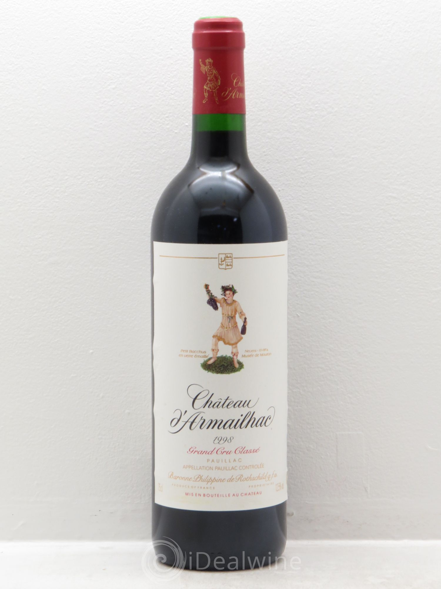 Château d' Armailhac - Mouton Baron(ne) Philippe 5ème Grand Cru Classé 1998 - Lot de 12 bouteilles - 0