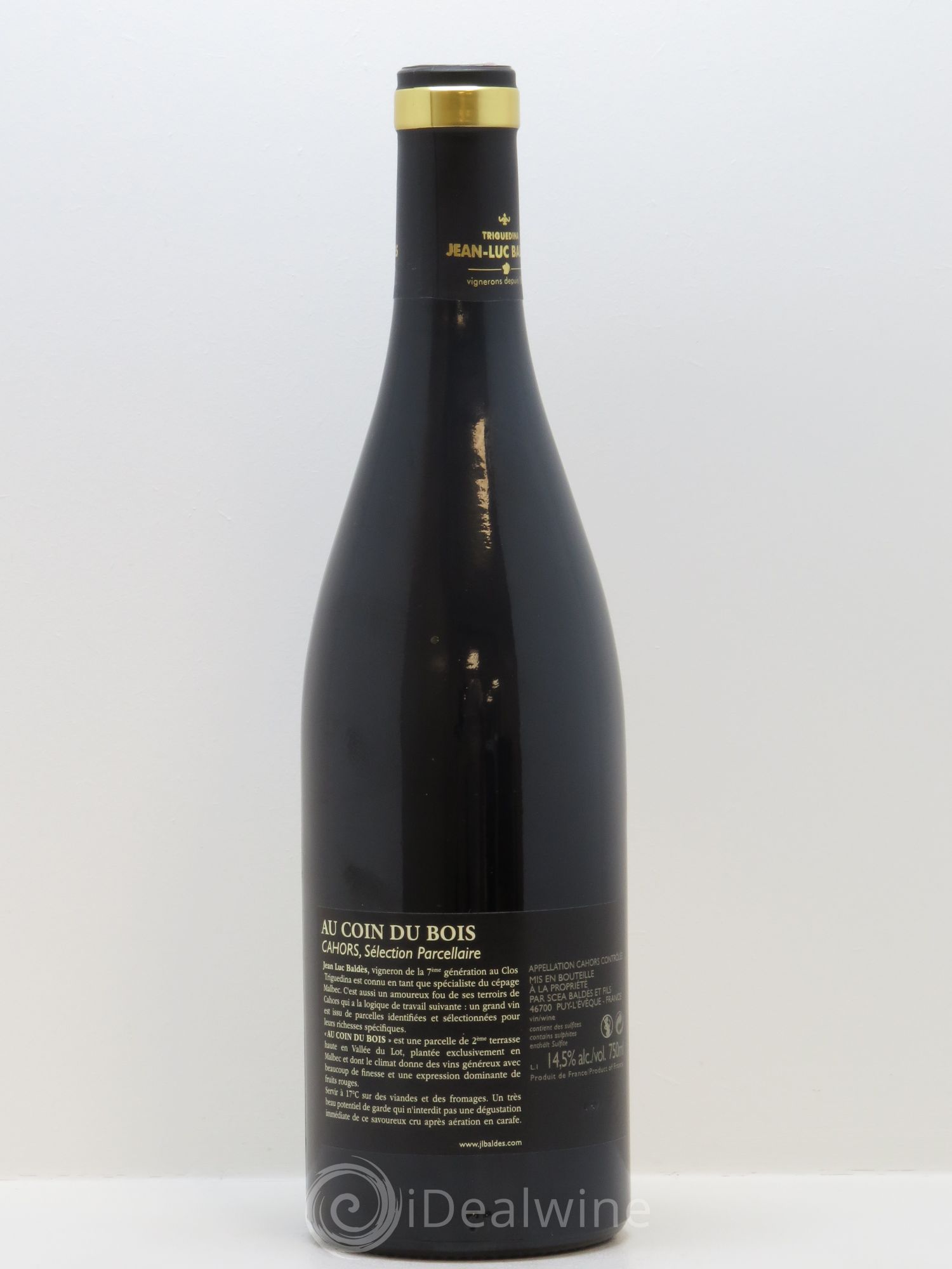 Cahors  Clos Triguedina  Au Coin du Bois Jean-Luc Baldès 2010 - Lot de 1 bouteille - 1