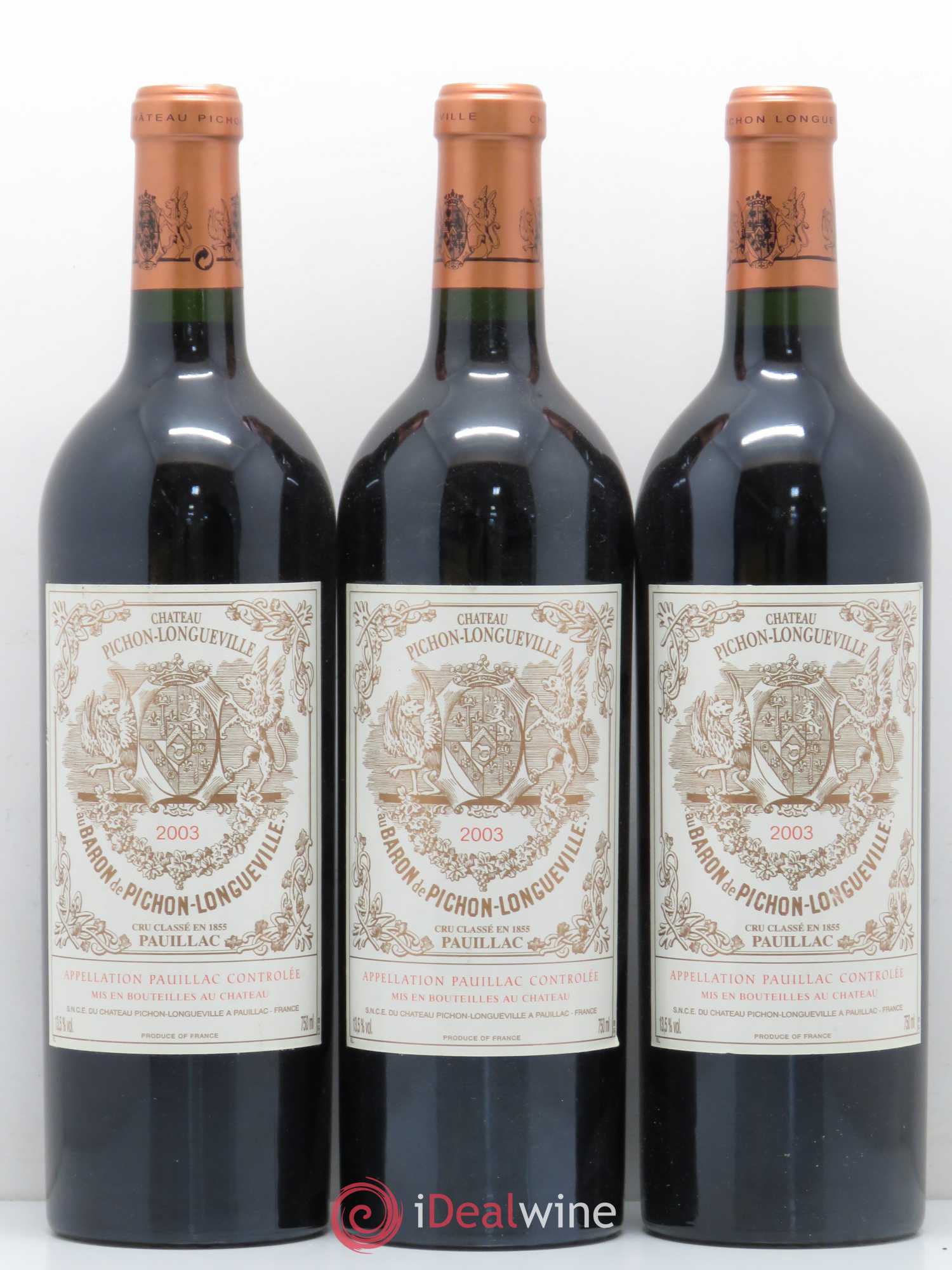 Pichon Longueville Baron 2ème Grand Cru Classé 2003 - Lot de 6 bouteilles - 2
