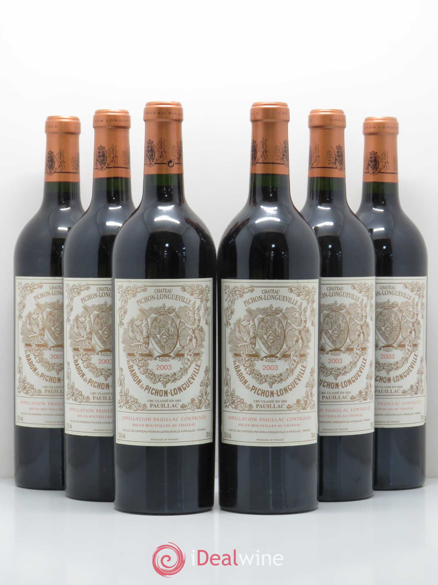 Pichon Longueville Baron 2ème Grand Cru Classé 2003 - Lot de 6 bouteilles - 0