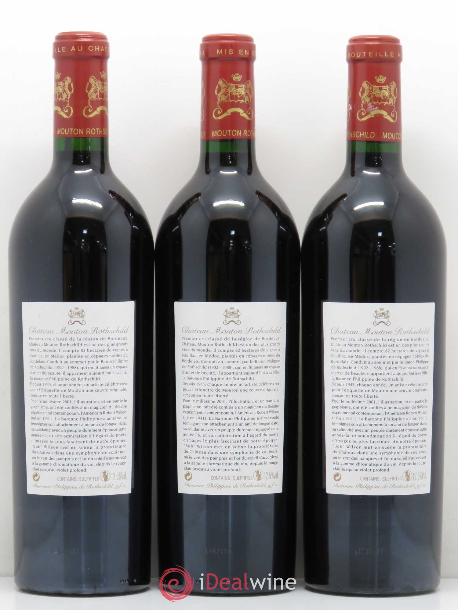 Château Mouton Rothschild 1er Grand Cru Classé 2001 - Lot de 6 bouteilles - 2