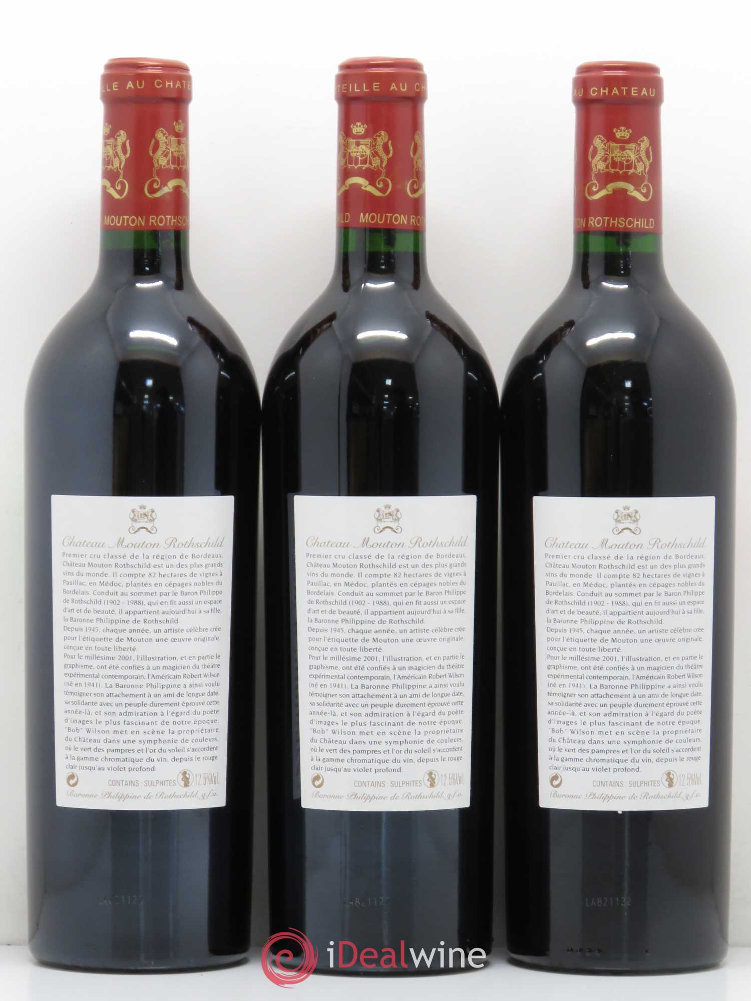 Château Mouton Rothschild 1er Grand Cru Classé 2001 - Lot de 6 bouteilles - 2