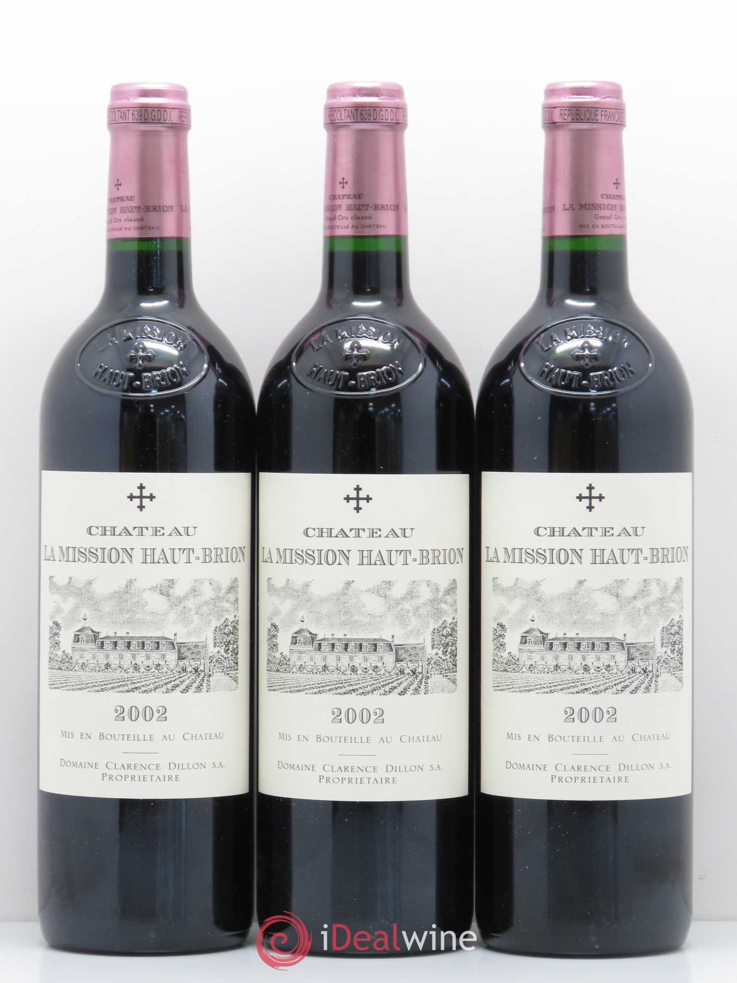Château la Mission Haut-Brion Cru Classé de Graves 2002 - Lot de 3 bouteilles - 0