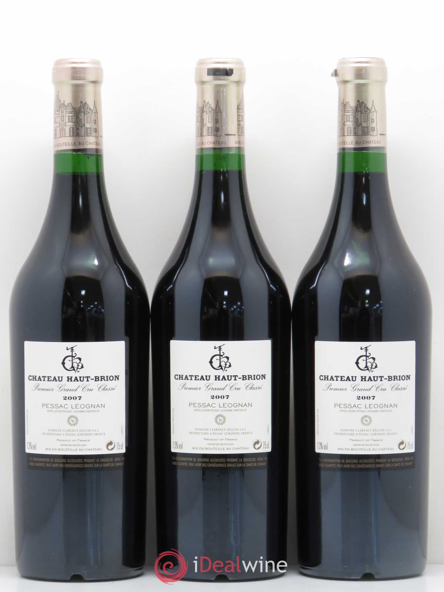 Château Haut Brion 1er Grand Cru Classé 2007 - Lot de 12 bouteilles - 2