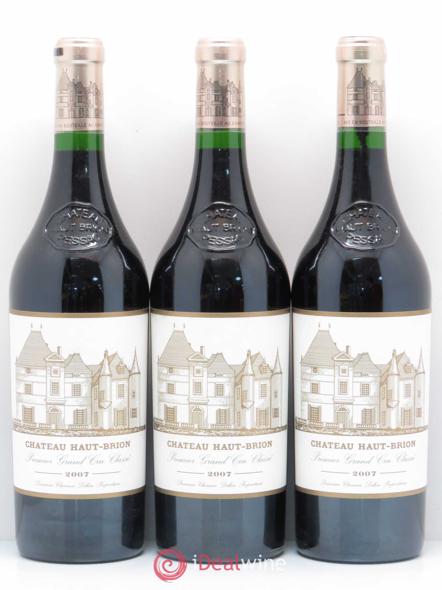 Château Haut Brion 1er Grand Cru Classé 2007 - Lot de 3 bouteilles - 0