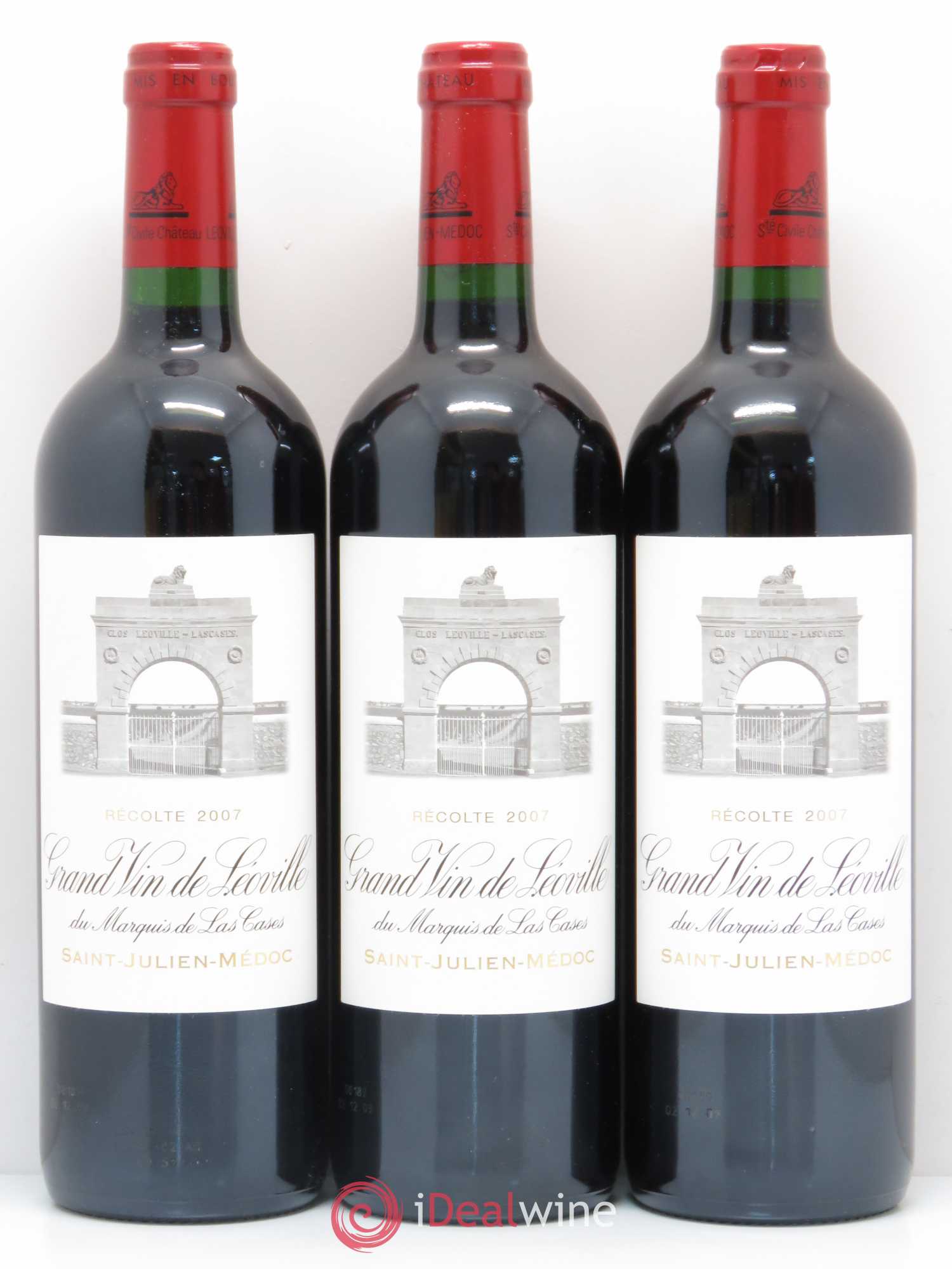 Château Léoville Las Cases 2ème Grand Cru Classé 2007 - Lot de 3 bouteilles - 0