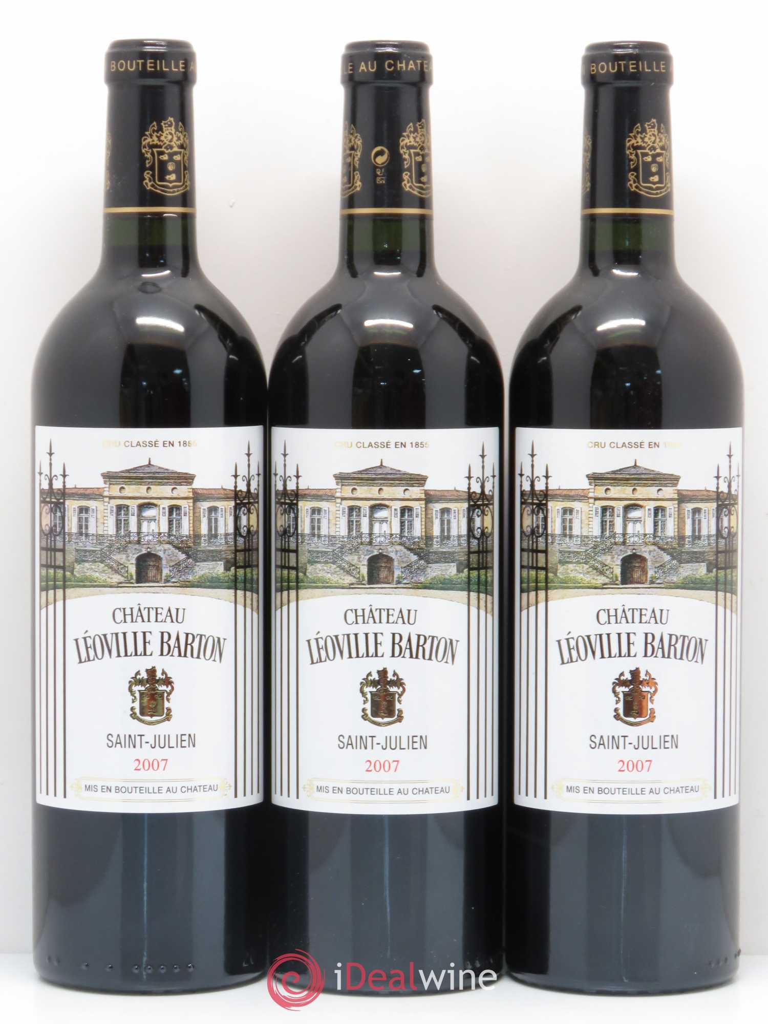 Château Léoville Barton 2ème Grand Cru Classé 2007 - Lot de 3 bouteilles - 0