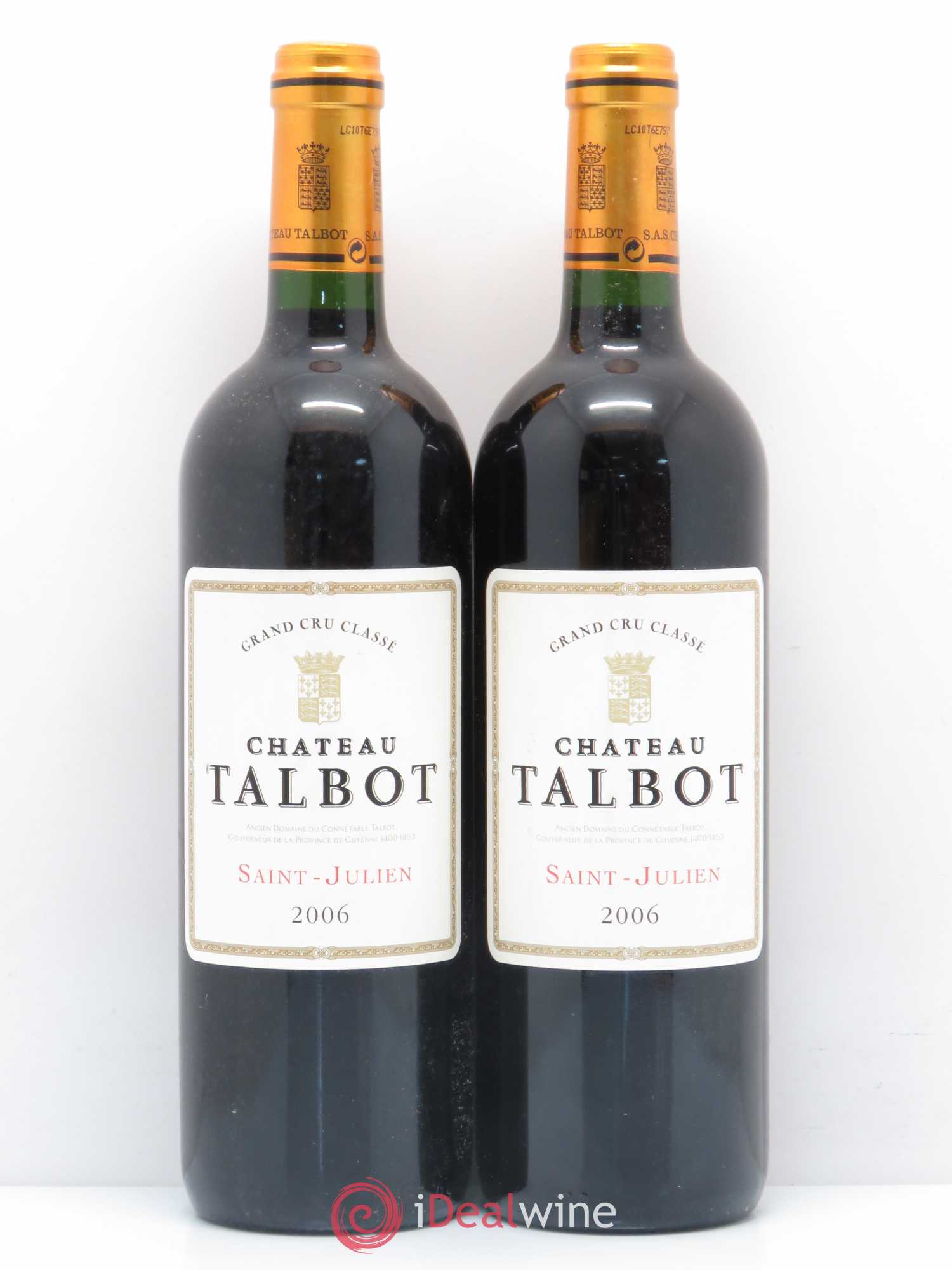 Château Talbot 4ème Grand Cru Classé 2006 - Lot de 2 bouteilles - 0