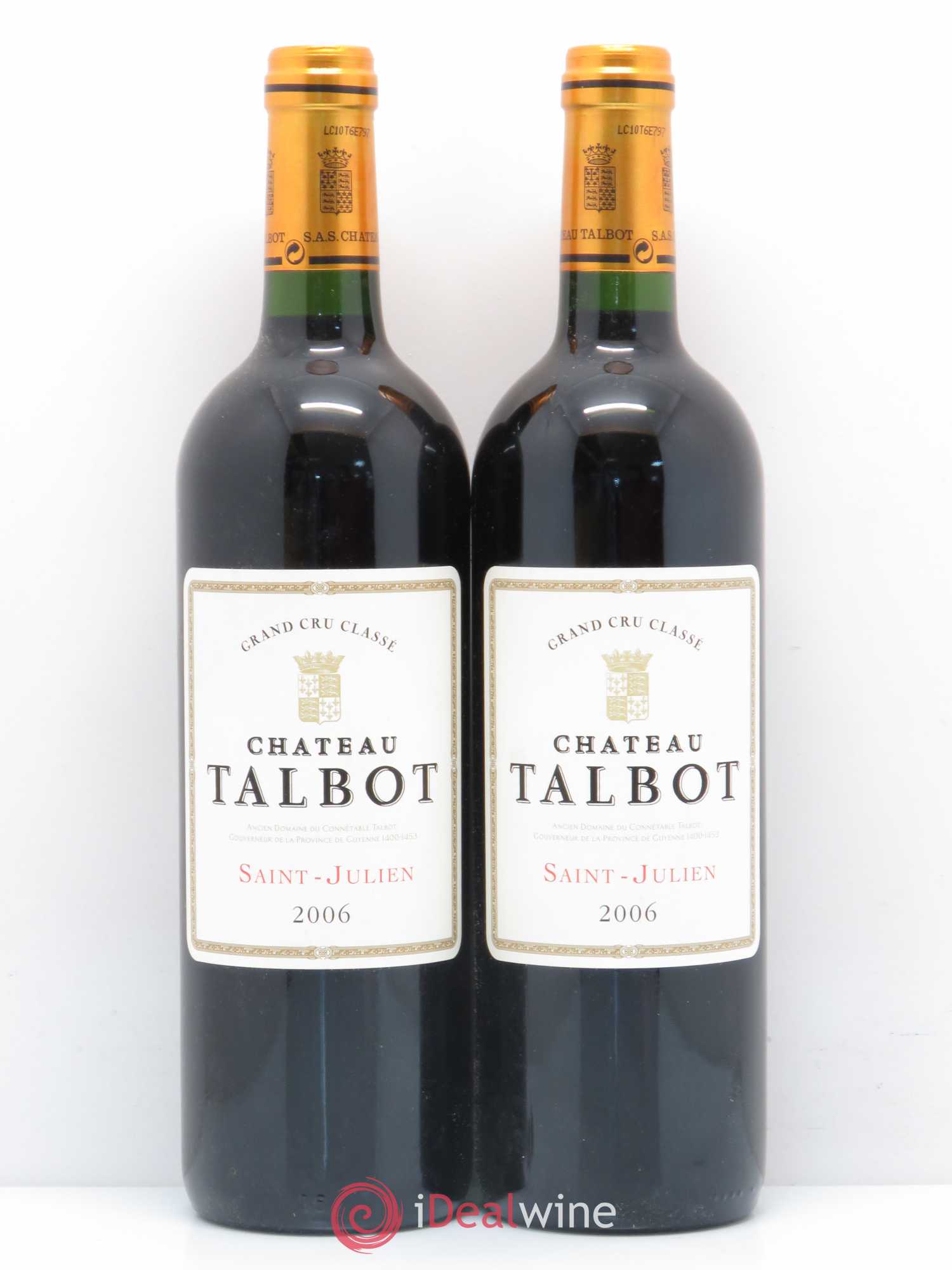 Château Talbot 4ème Grand Cru Classé 2006 - Lot de 2 bouteilles - 0