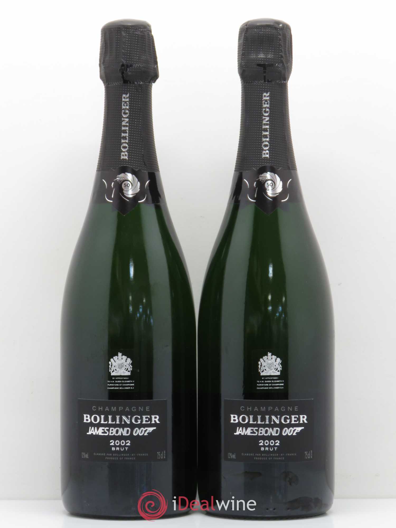 La Grande Année Brut Bollinger édition limitée James Bond 007 2002 - Posten von 2 Flaschen - 0