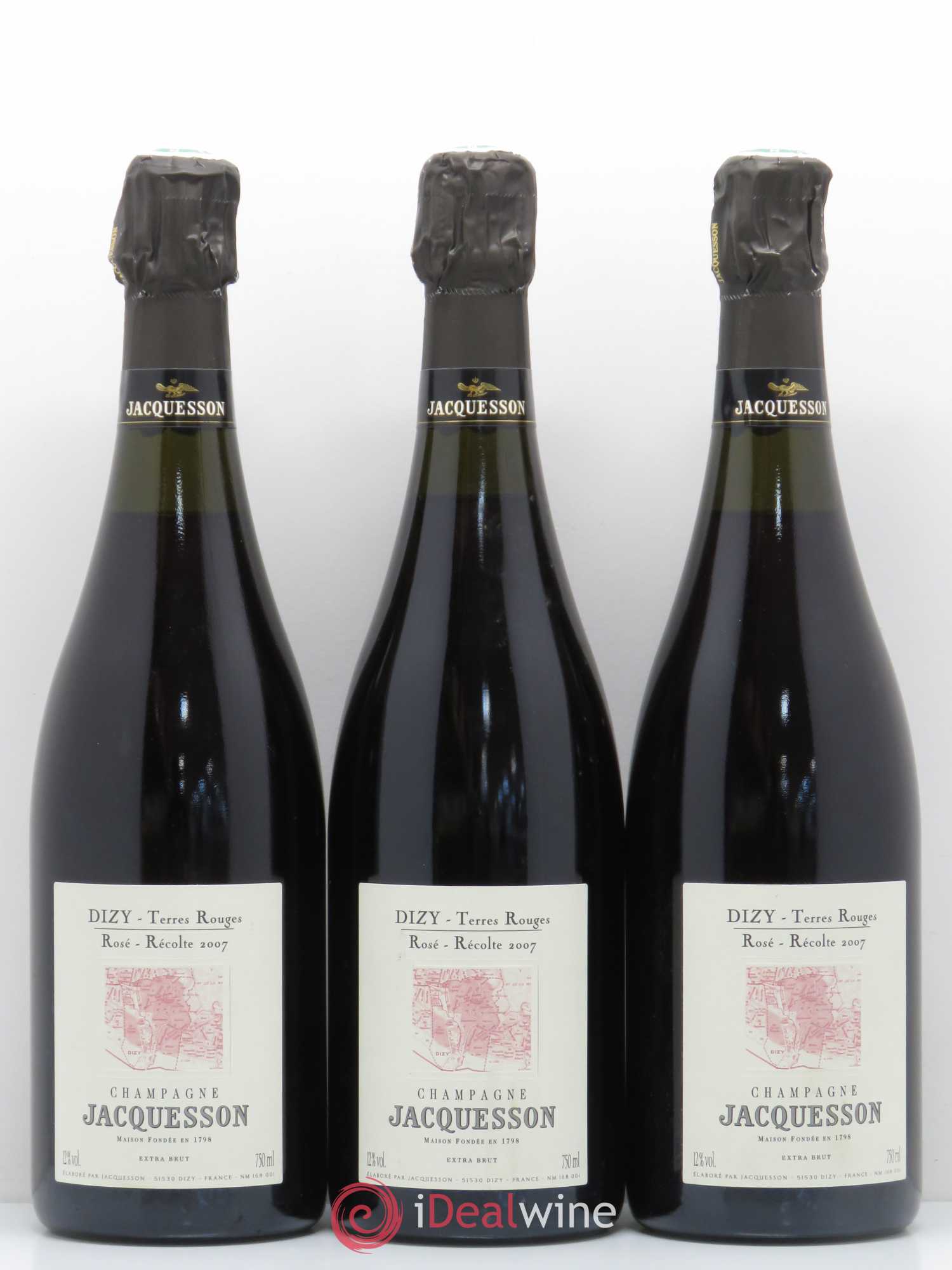 Dizy Terres Rouges Jacquesson 2007 - Lotto di 3 bottiglie - 0