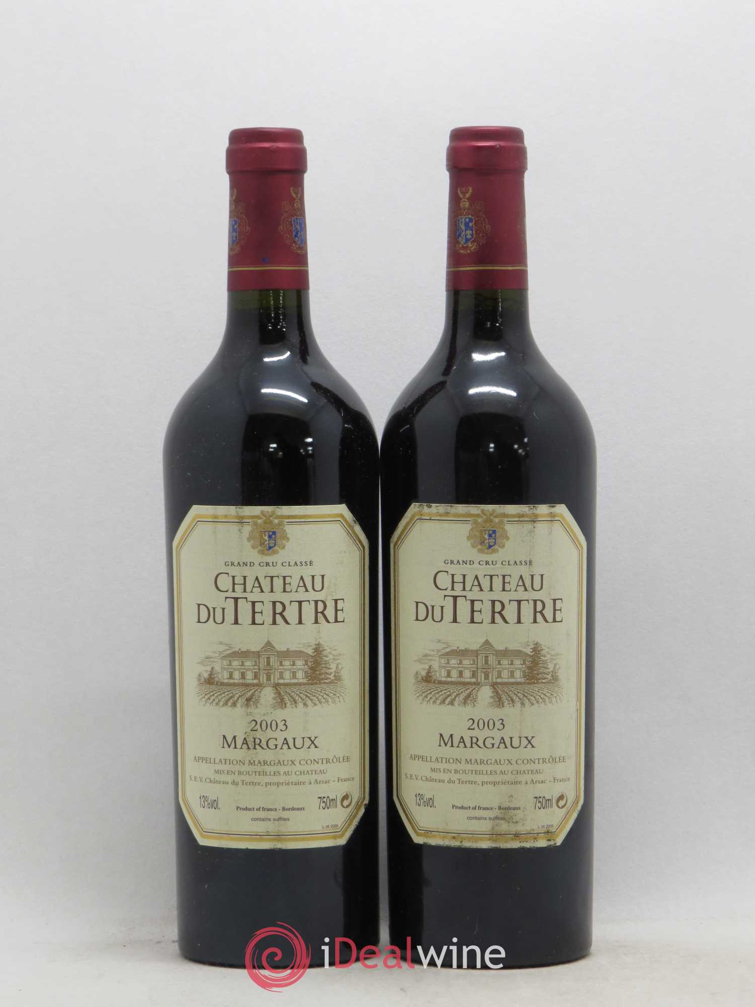 Château du Tertre 5ème Grand Cru Classé 2003 - Lot de 2 bouteilles - 0
