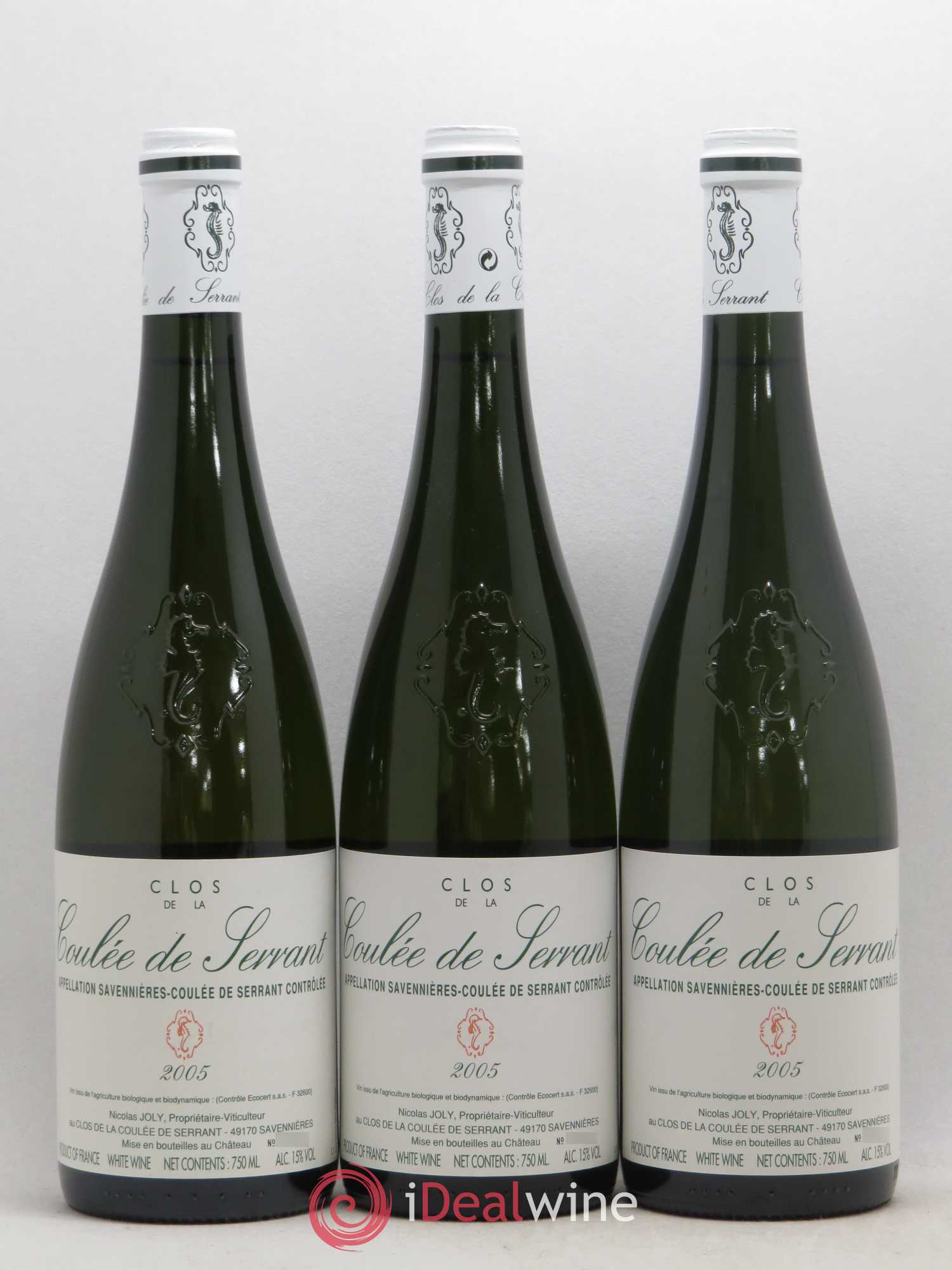Savennières Clos de la Coulée de Serrant Vignobles de la Coulée de Serrant - Nicolas Joly 2005 - Lot de 3 bouteilles - 0