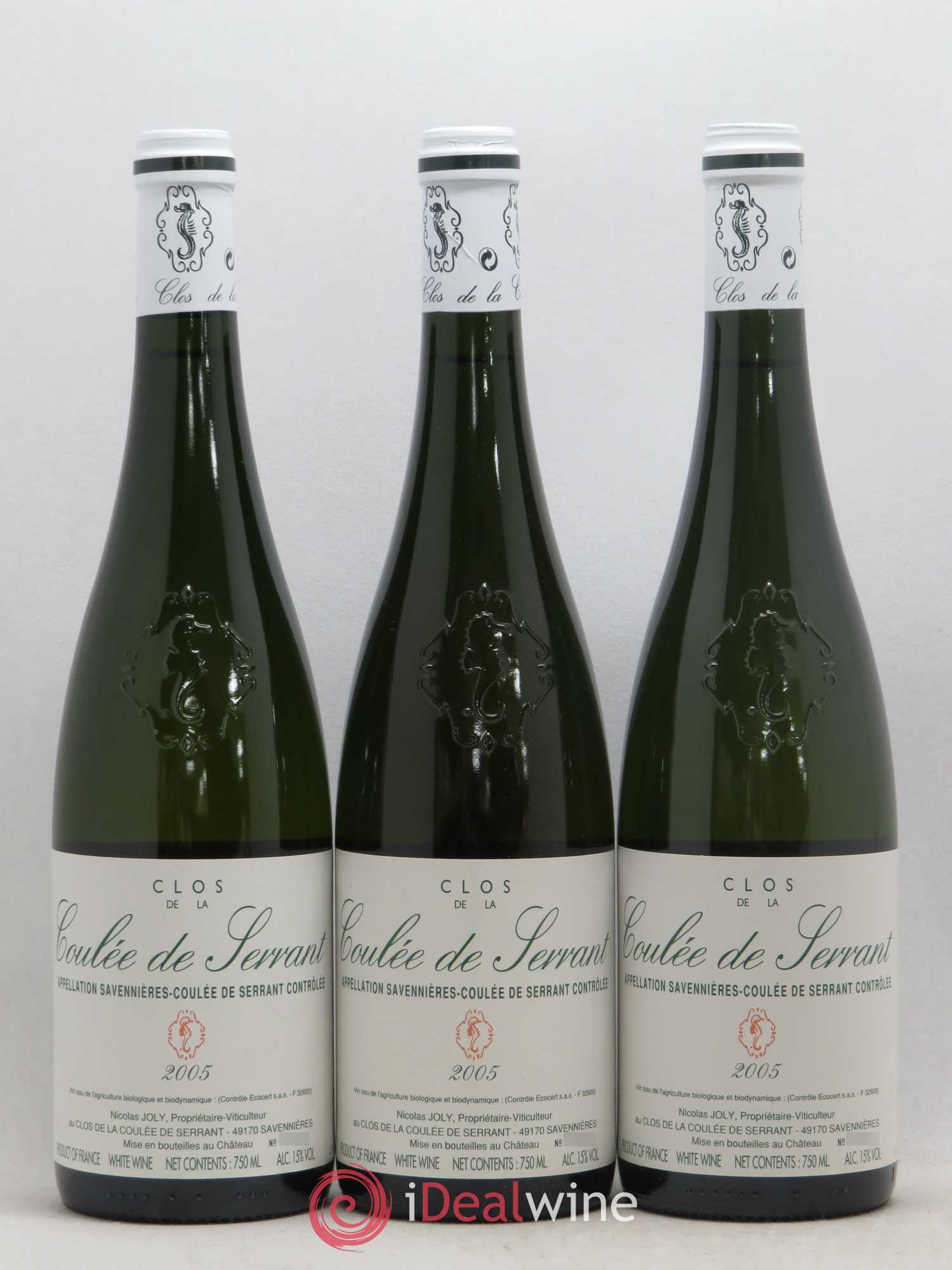 Savennières Clos de la Coulée de Serrant Vignobles de la Coulée de Serrant - Nicolas Joly 2005 - Lot de 3 bouteilles - 0