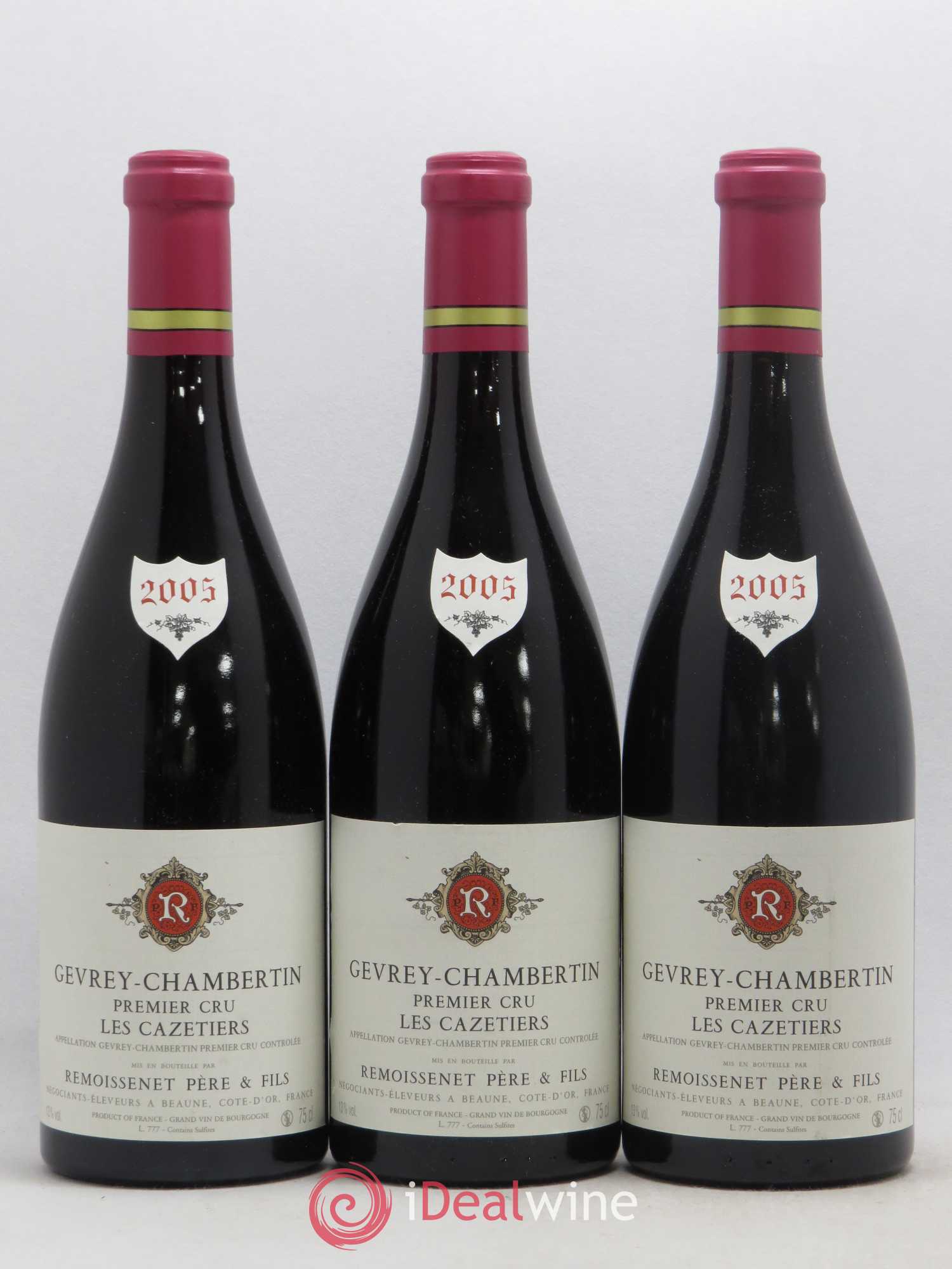 Gevrey-Chambertin 1er Cru Les Cazetiers Remoissenet 2005 - Posten von 3 Flaschen - 0
