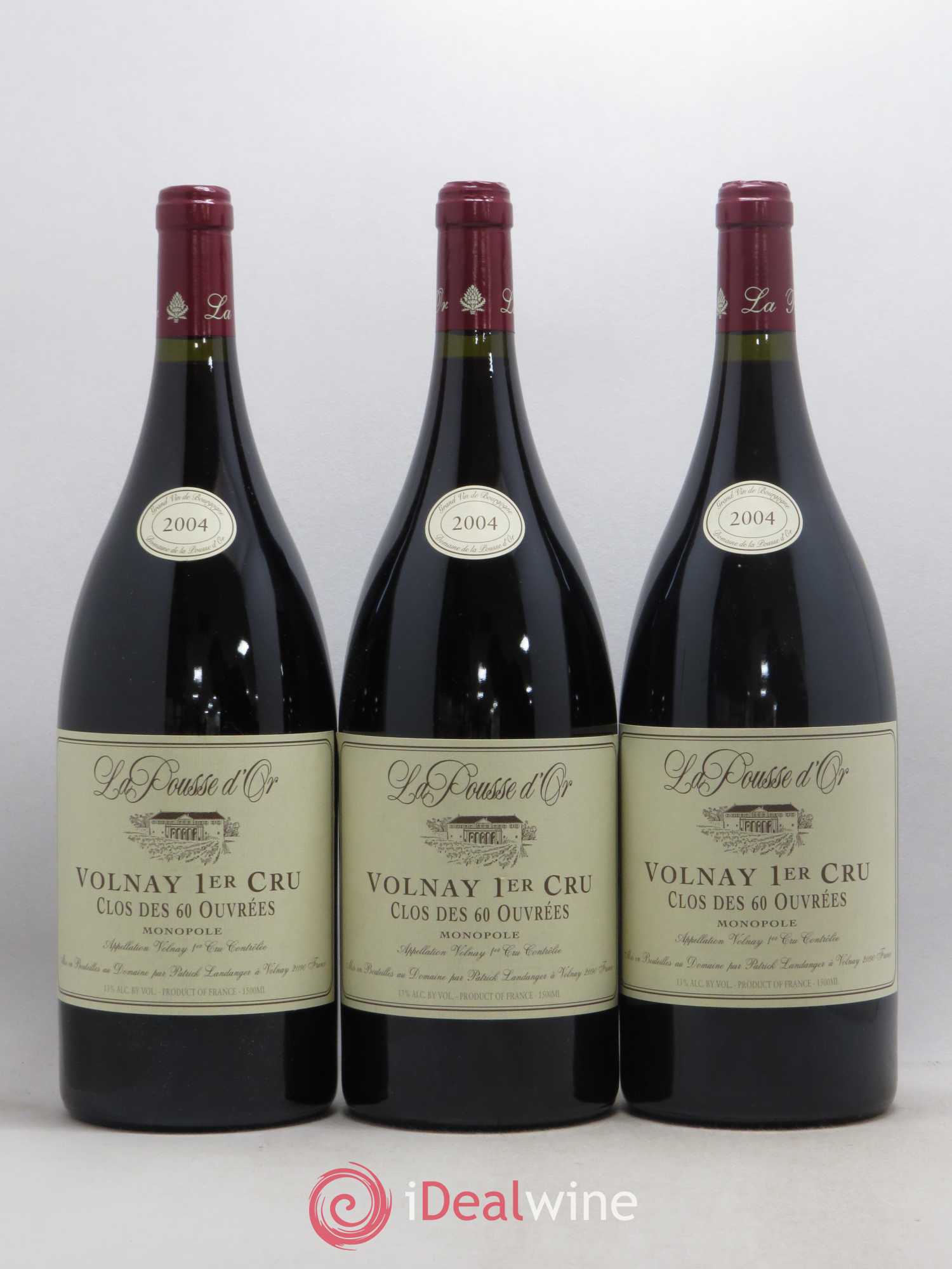 Volnay 1er Cru Clos des 60 ouvrées La Pousse d'Or (Domaine de) 2004 - Lot de 3 magnums - 0