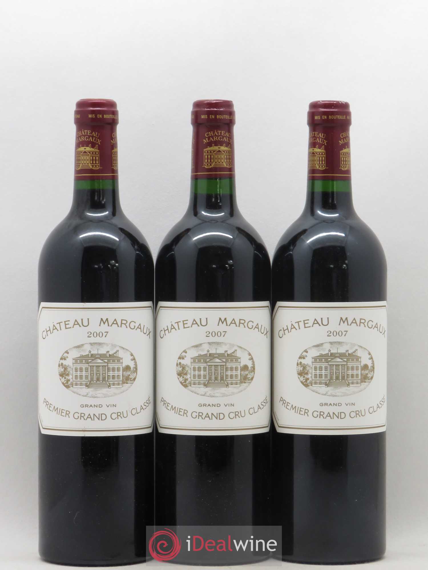 Château Margaux 1er Grand Cru Classé 2007 - Lot de 3 bouteilles - 0