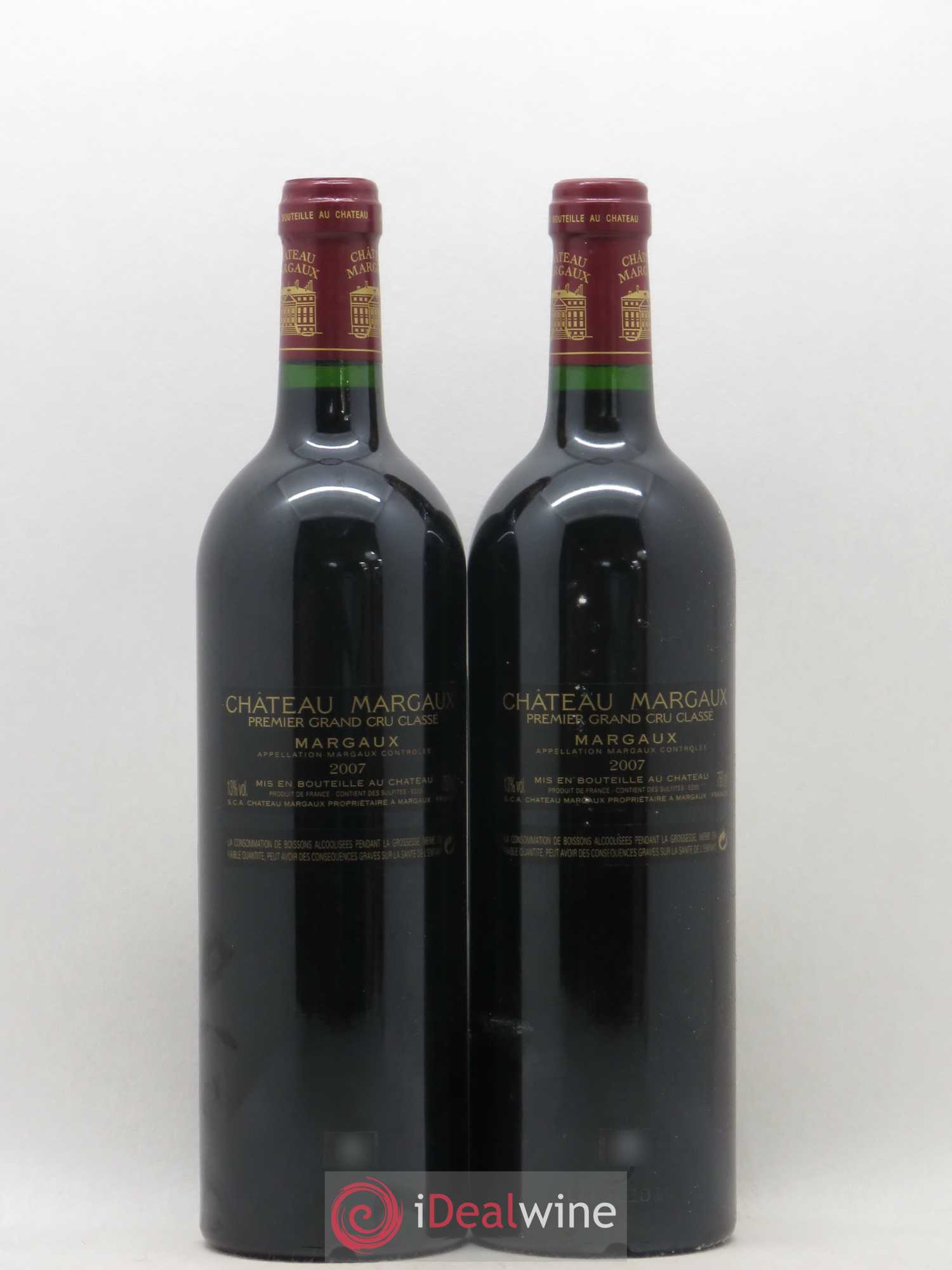 Château Margaux 1er Grand Cru Classé 2007 - Lot de 2 bouteilles - 1