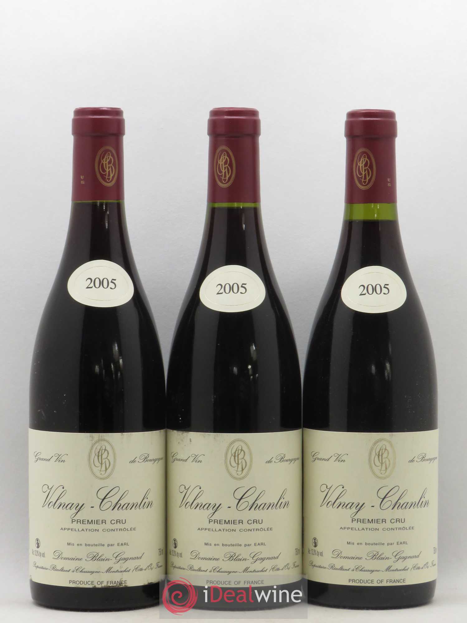 Volnay 1er Cru Chanlin Blain Gagnard 2005 - Posten von 3 Flaschen - 0
