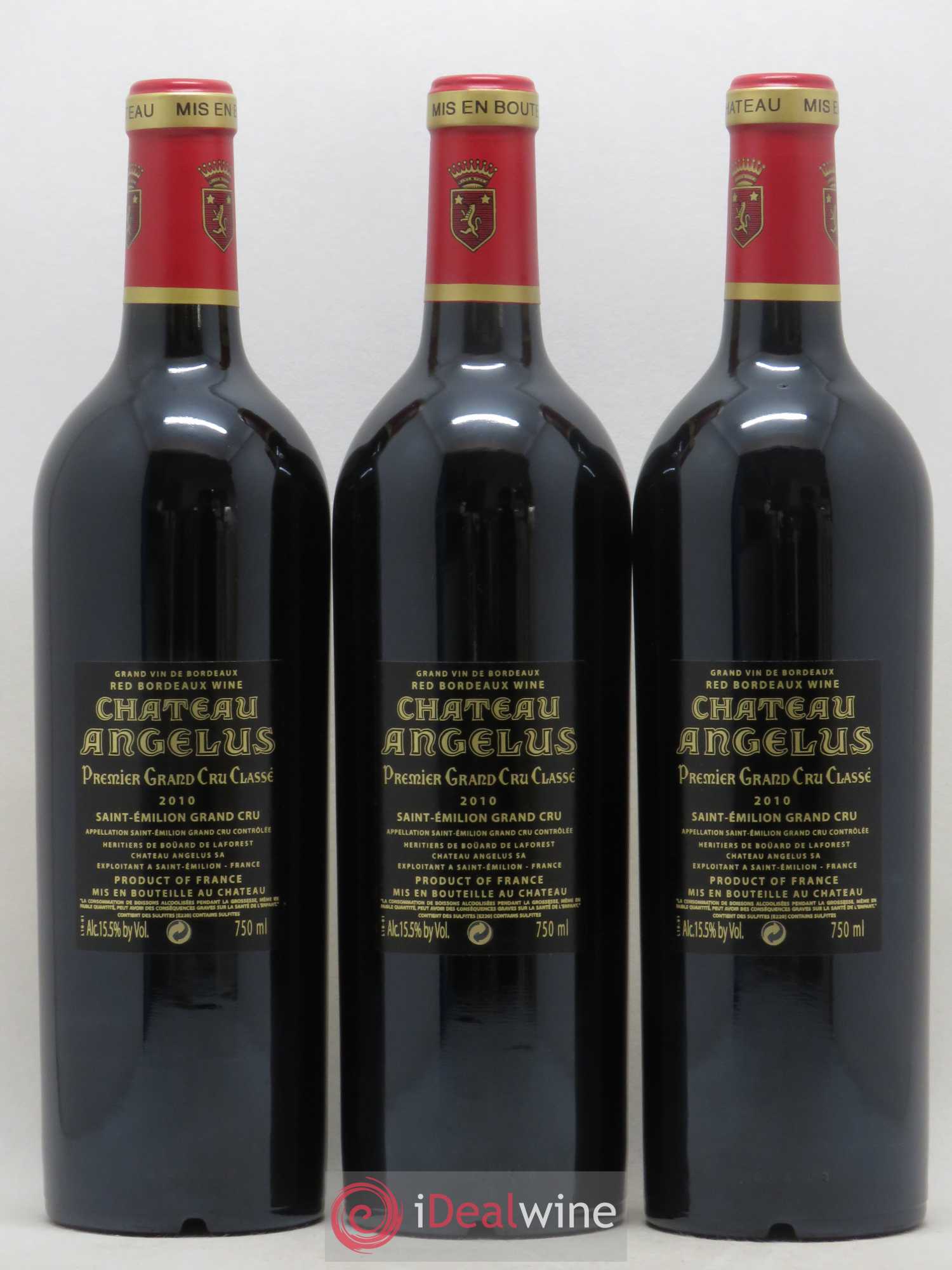 Château Angélus 1er Grand Cru Classé A 2010 - Lot de 12 bouteilles - 8