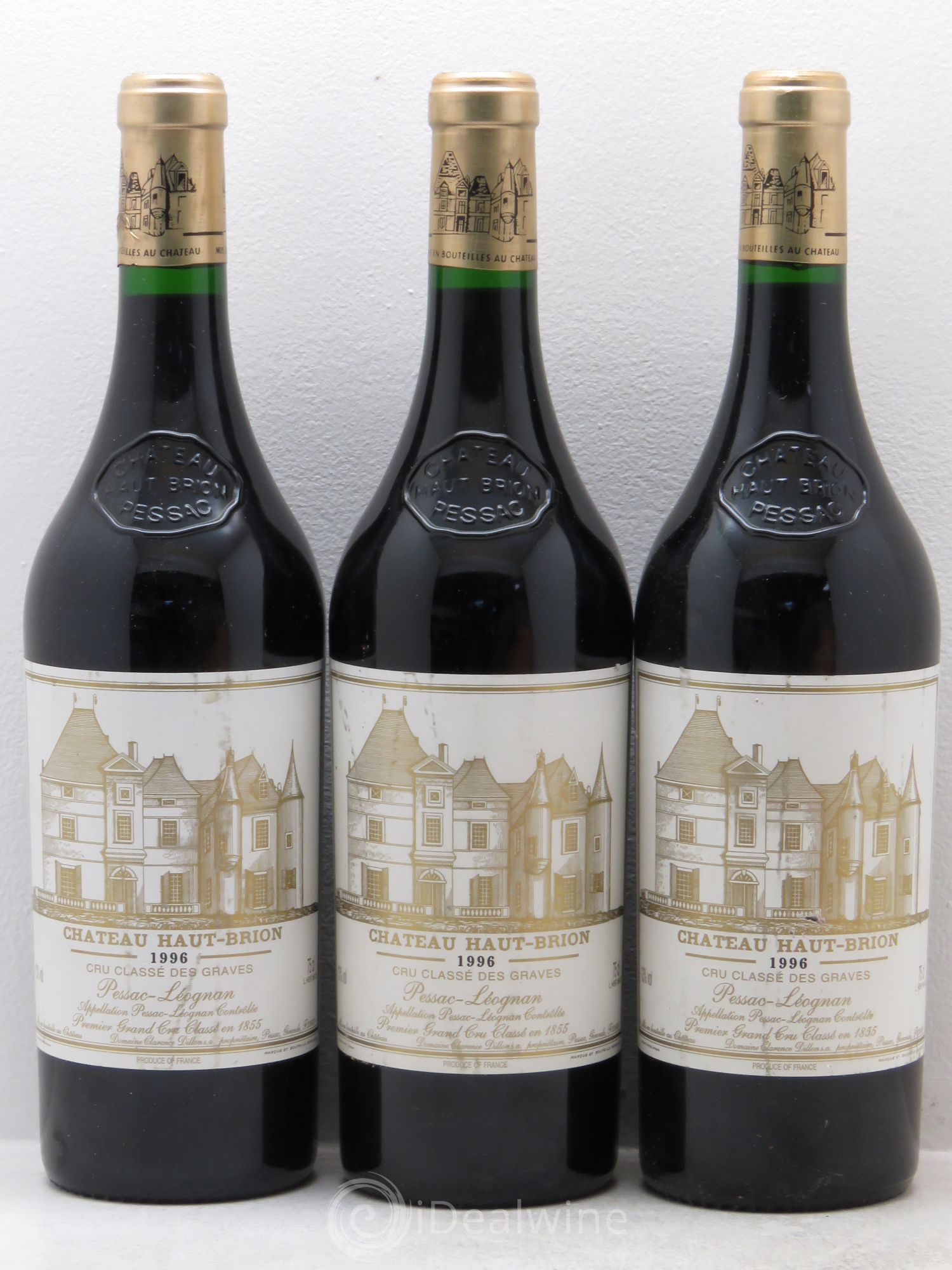 Château Haut Brion 1er Grand Cru Classé 1996 - Lot de 3 bouteilles - 0