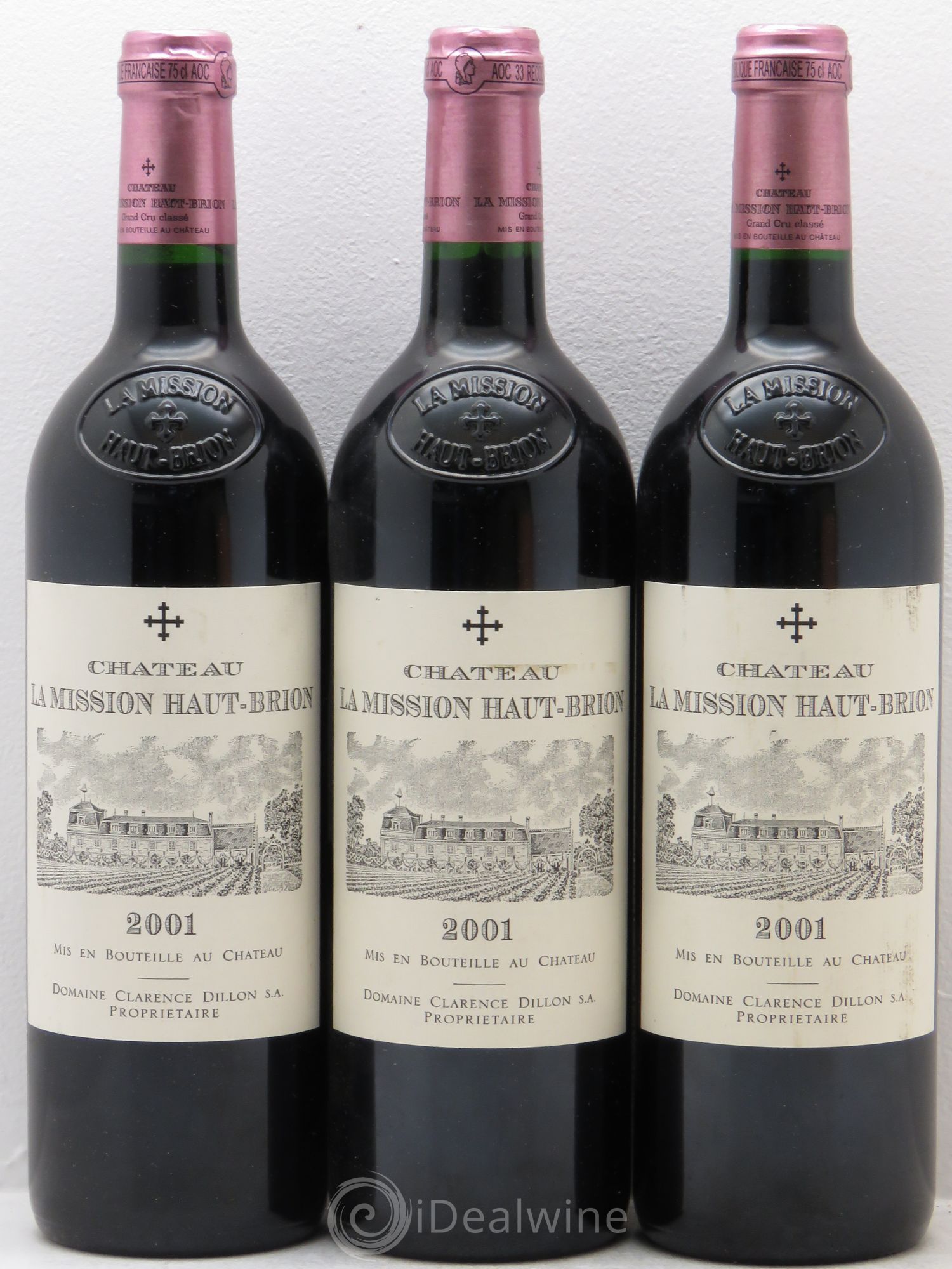 Château la Mission Haut-Brion Cru Classé de Graves 2001 - Lot de 3 bouteilles - 0