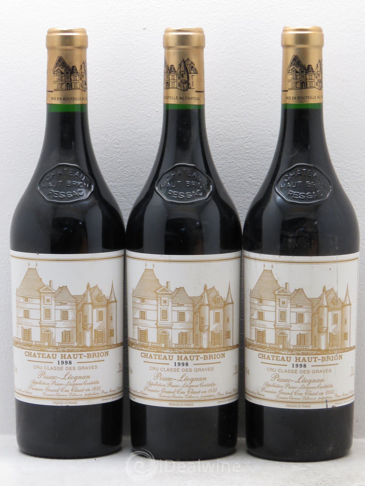 Château Haut Brion 1er Grand Cru Classé 1998 - Lot de 3 bouteilles - 0