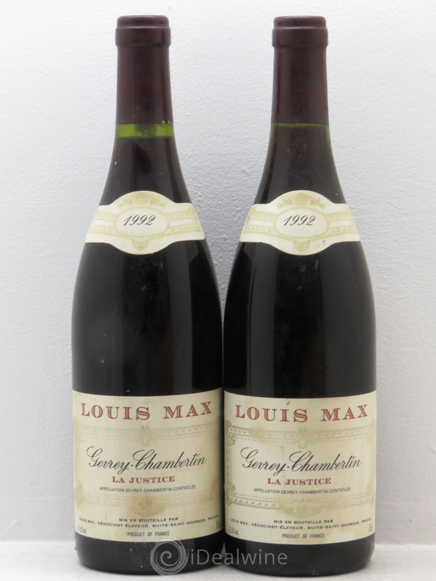 Gevrey-Chambertin La Justice - Louis Max 1992 - Posten von 2 Flaschen - 0