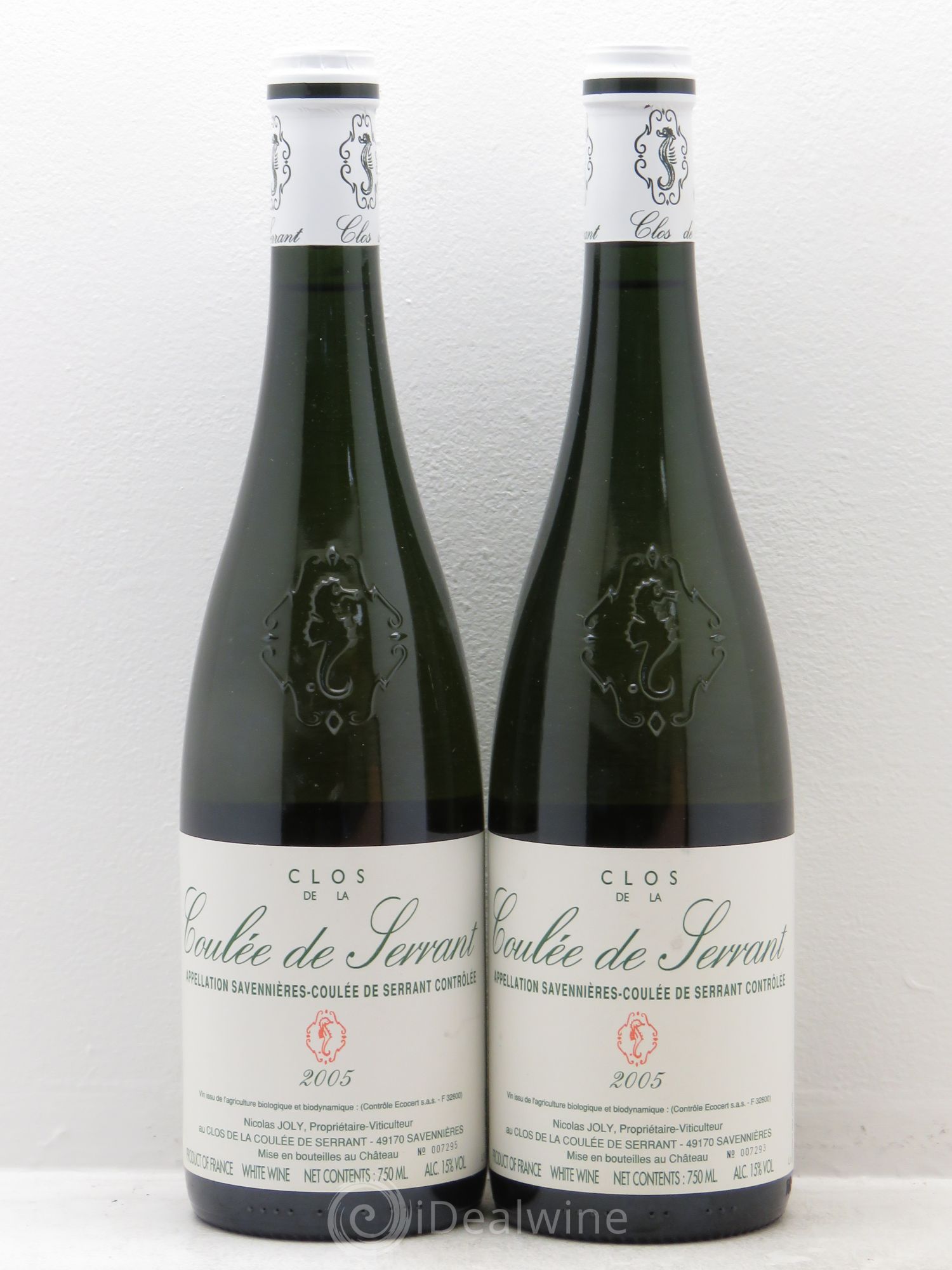 Savennières Clos de la Coulée de Serrant Vignobles de la Coulée de Serrant - Nicolas Joly 2005 - Lot de 2 bouteilles - 0
