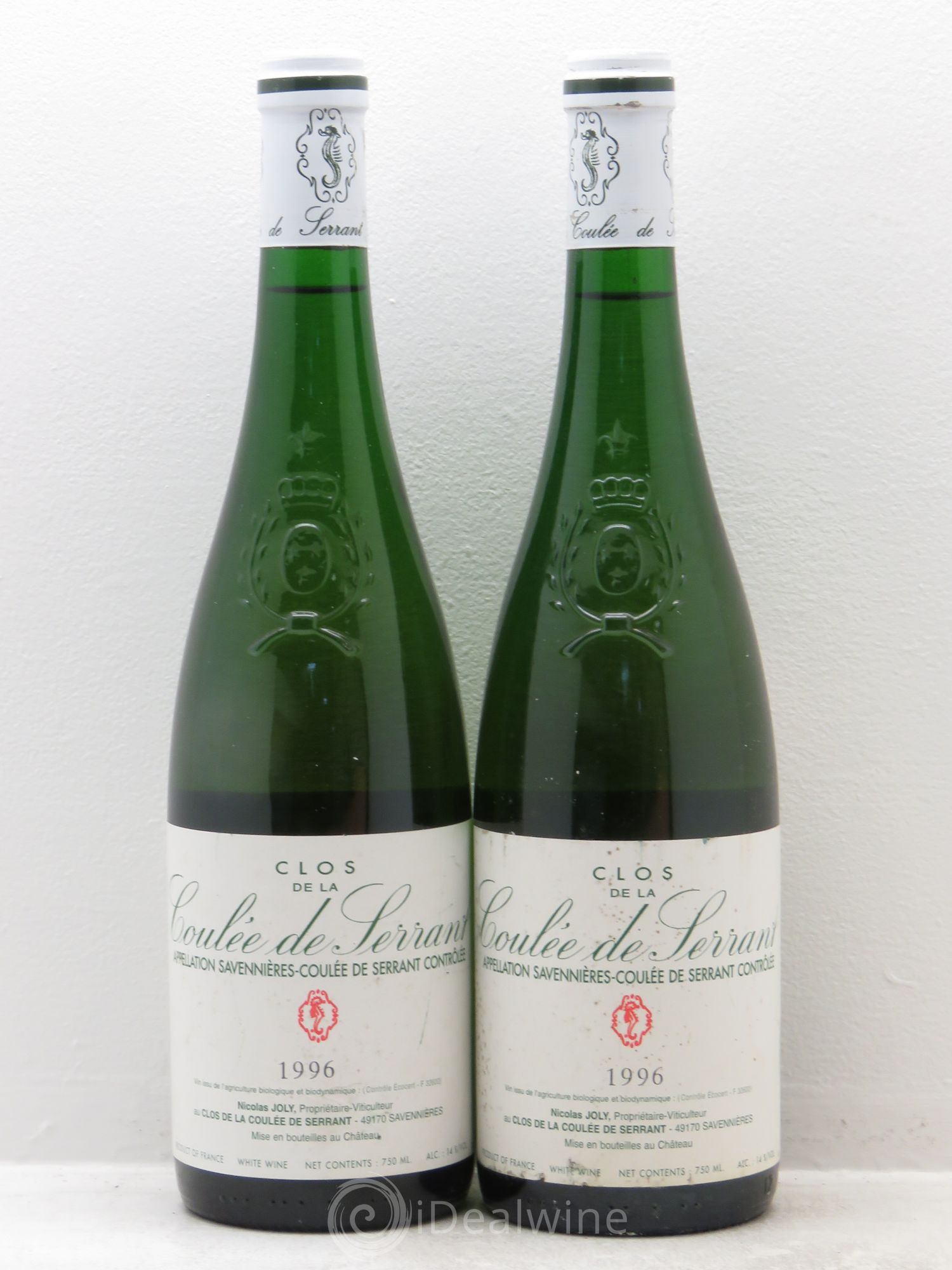 Savennières Clos de la Coulée de Serrant Vignobles de la Coulée de Serrant - Nicolas Joly 1996 - Lot de 2 bouteilles - 0
