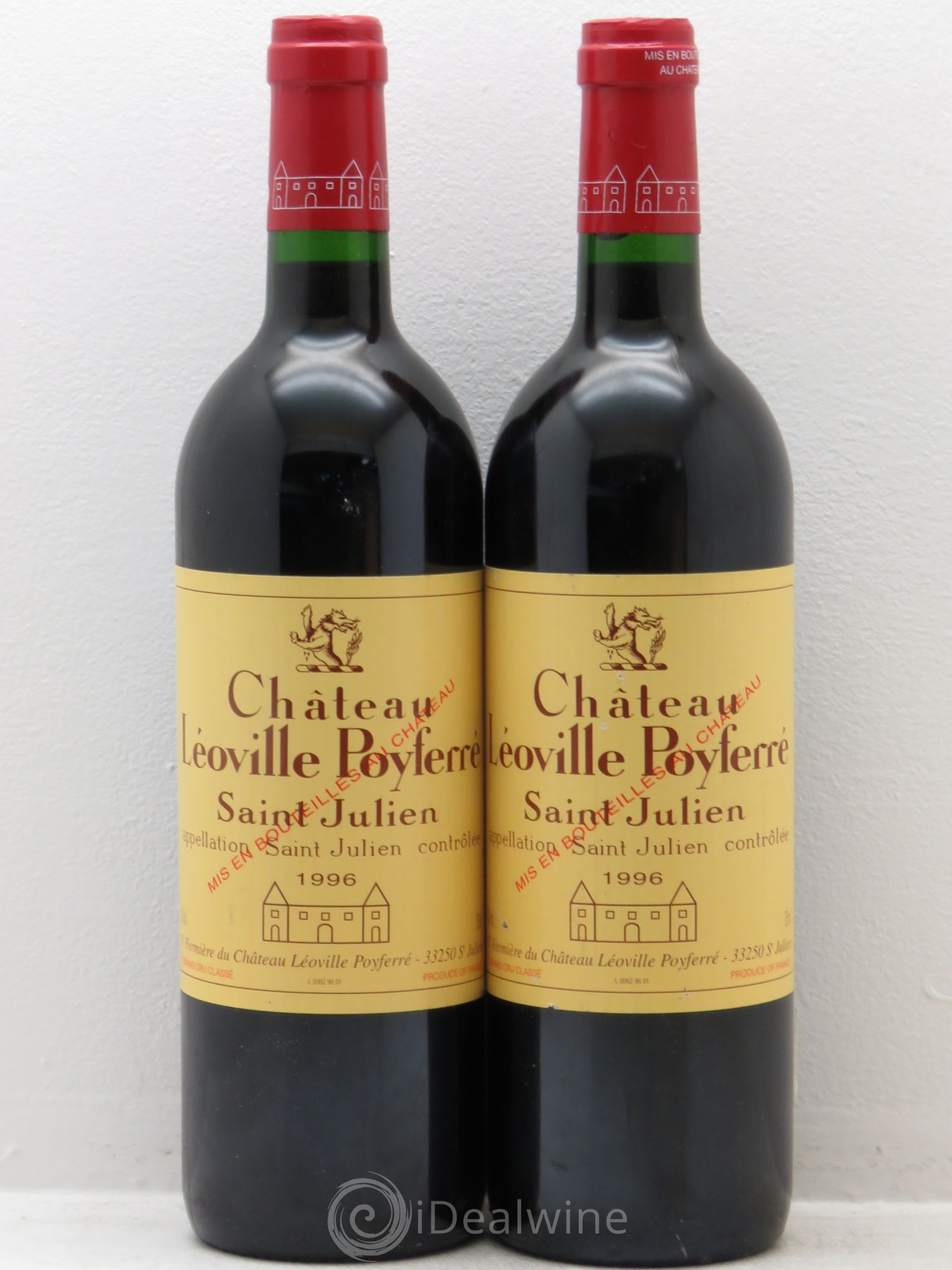 Château Léoville Poyferré 2ème Grand Cru Classé 1996 - Lot de 2 bouteilles - 0