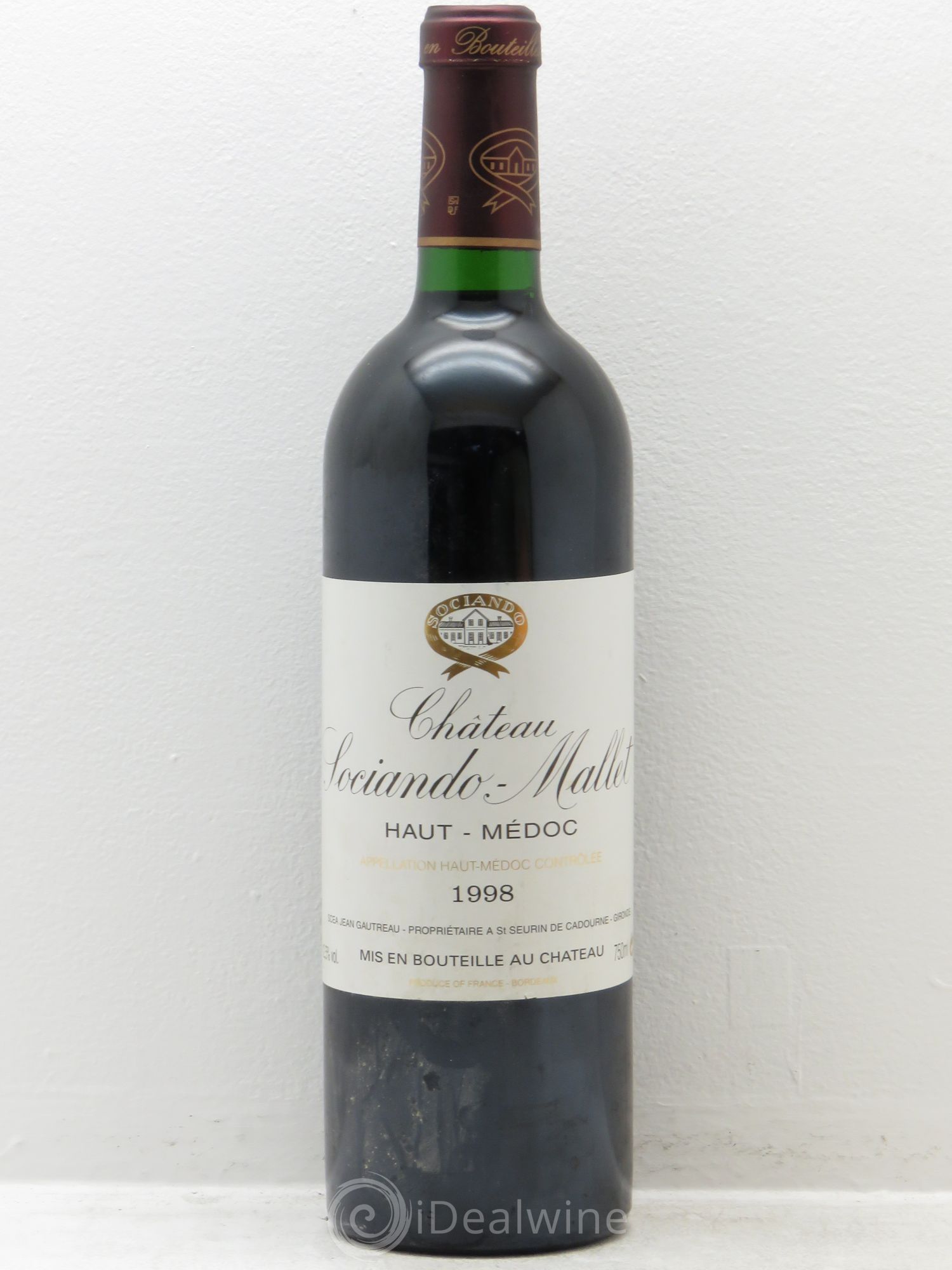 Château Sociando Mallet 1998 - Lot de 1 bouteille - 0