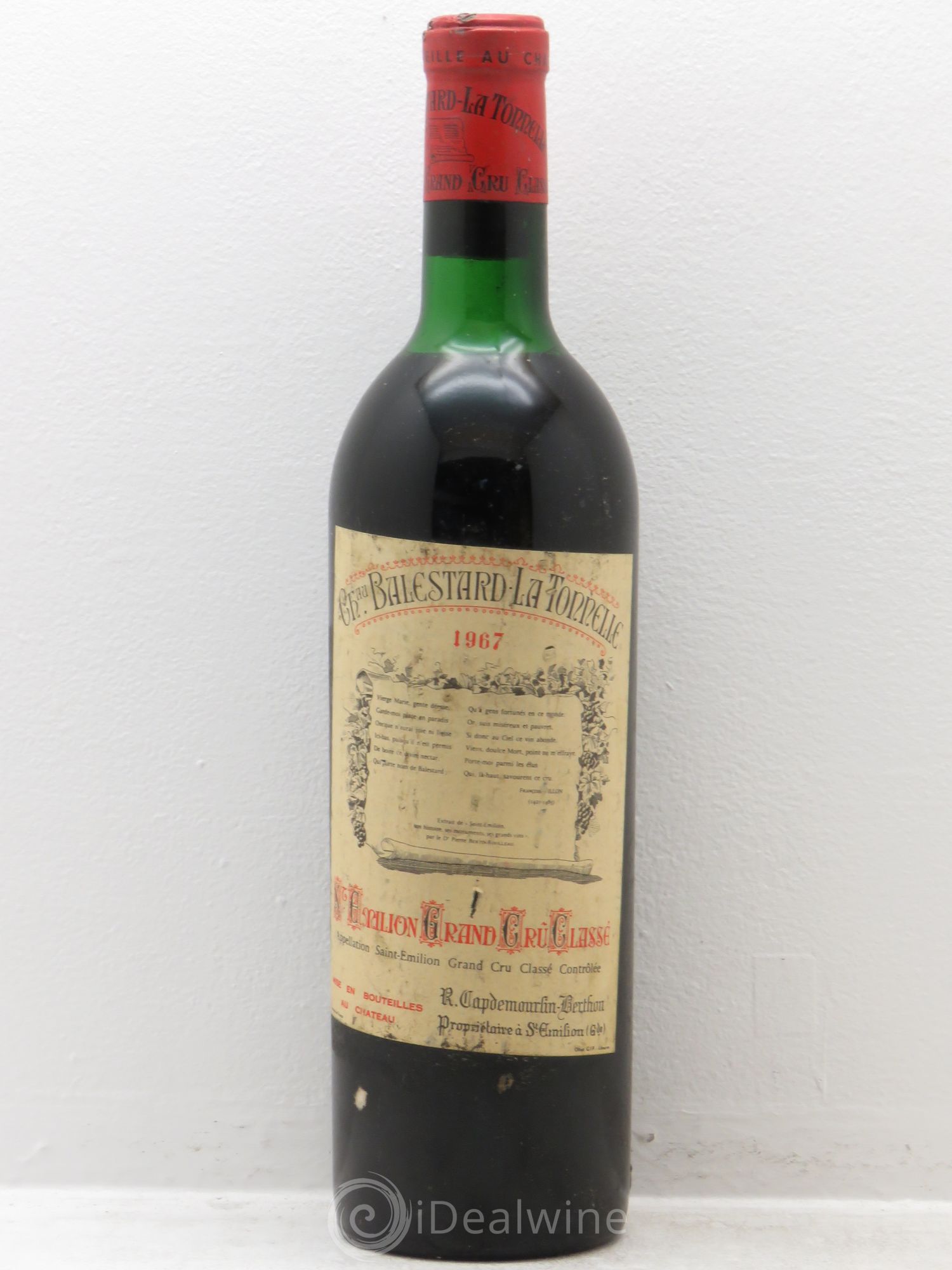 Château Balestard la Tonnelle Grand Cru Classé 1967 - Lot de 1 bouteille - 0