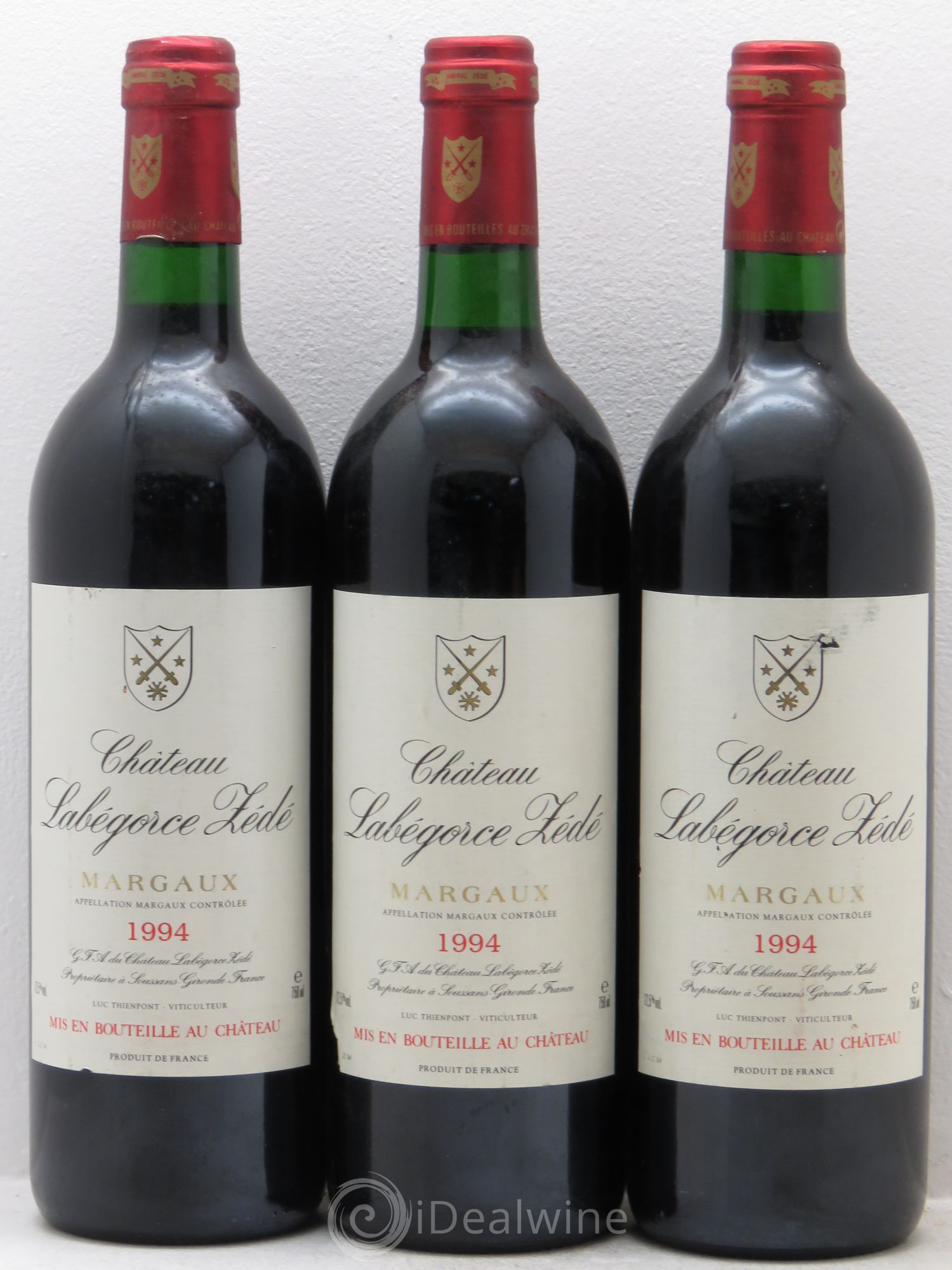 Château Labegorce Zédé Cru Bourgeois 1994 - Lot de 3 bouteilles - 0