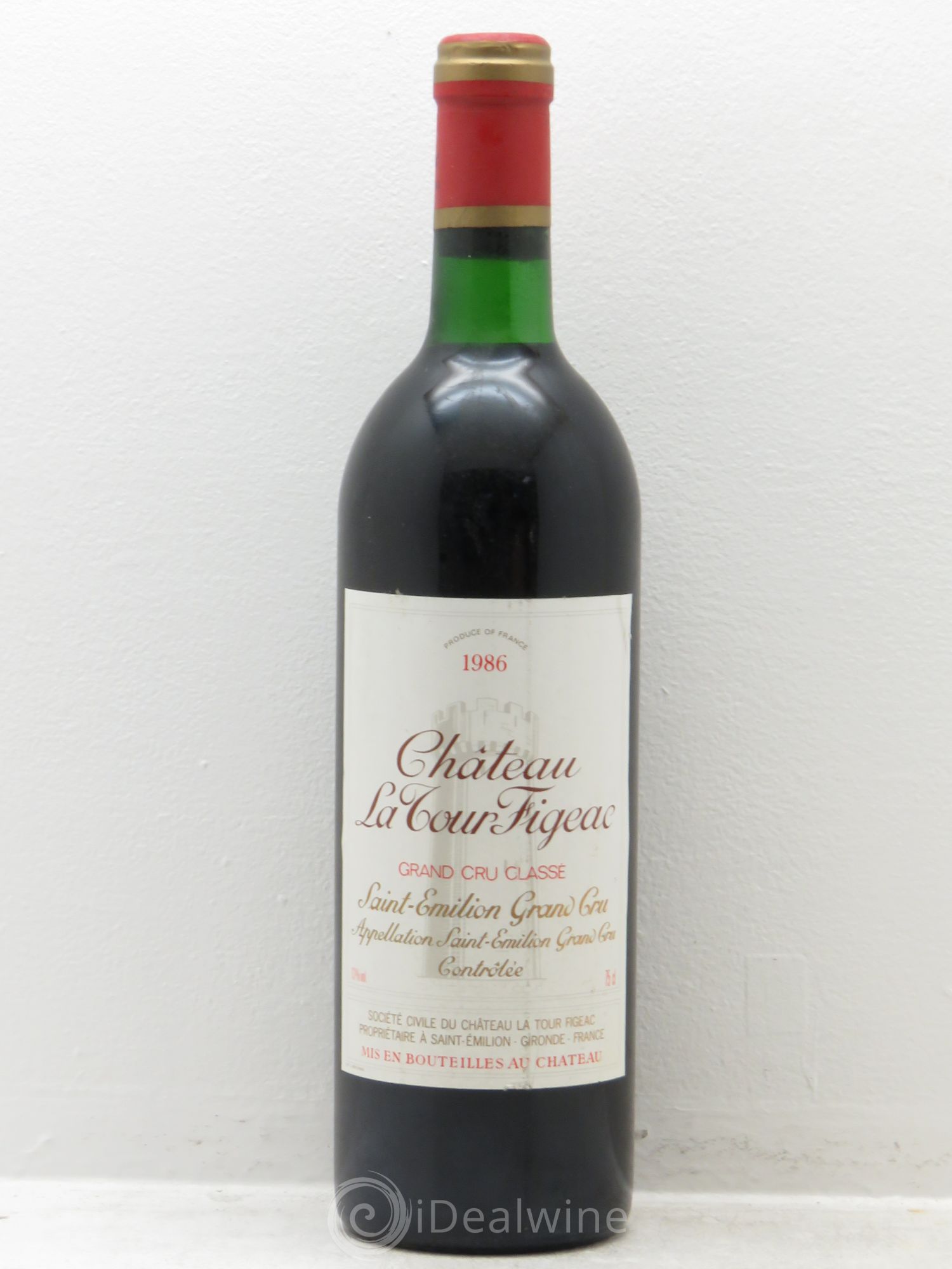 Château la Tour Figeac Grand Cru Classé 1986 - Lot de 1 bouteille - 0