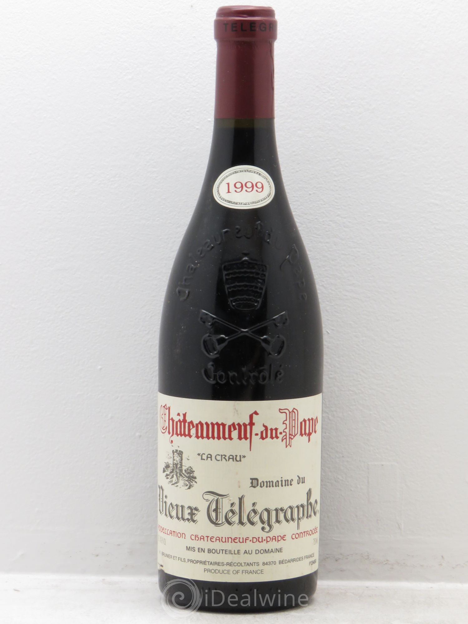 Châteauneuf-du-Pape Vieux Télégraphe (Domaine du) Vignobles Brunier 1999 - Lot de 1 bouteille - 0