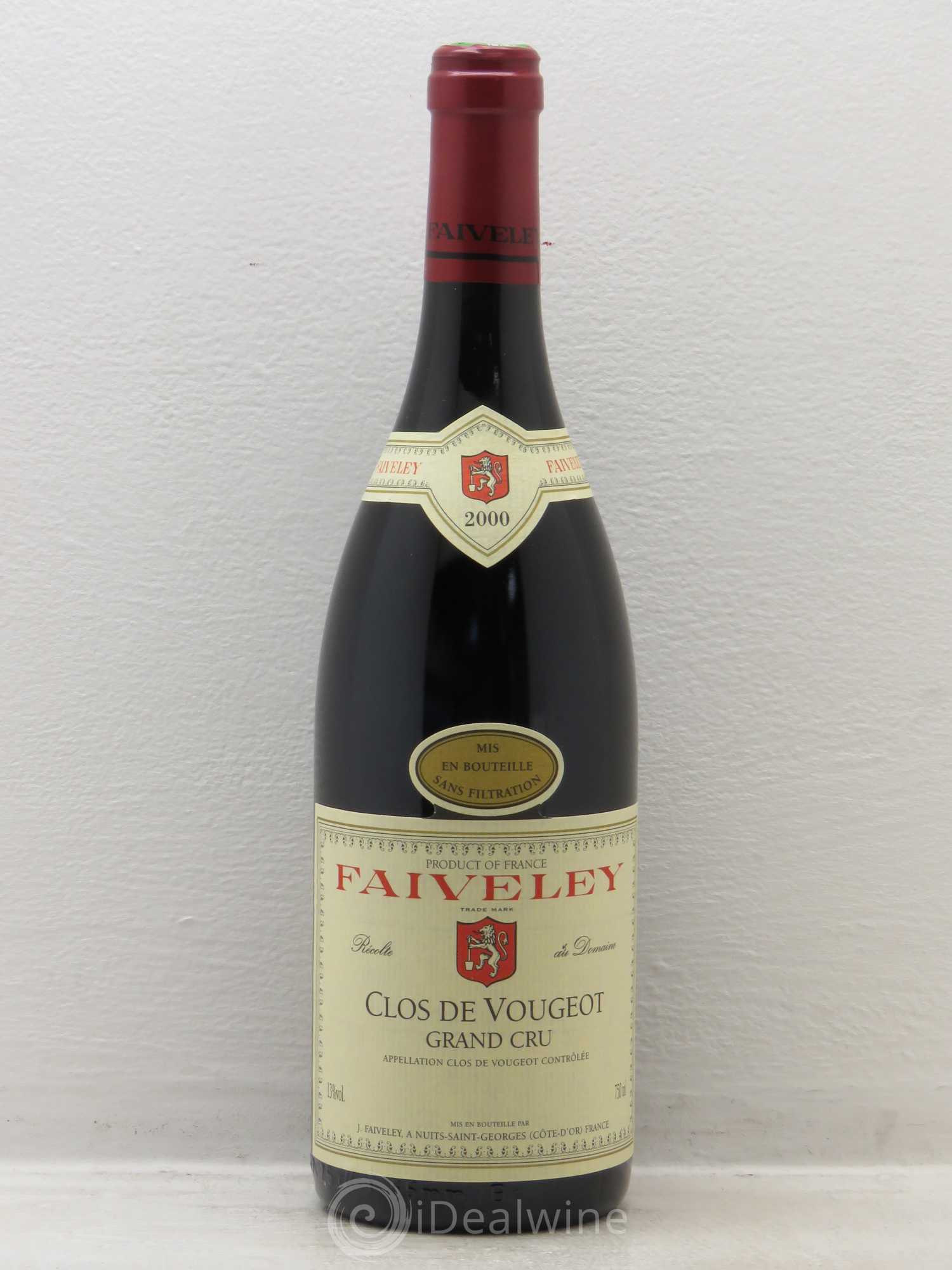 Clos de Vougeot Grand Cru Faiveley 2000 - Lot de 1 bouteille - 0